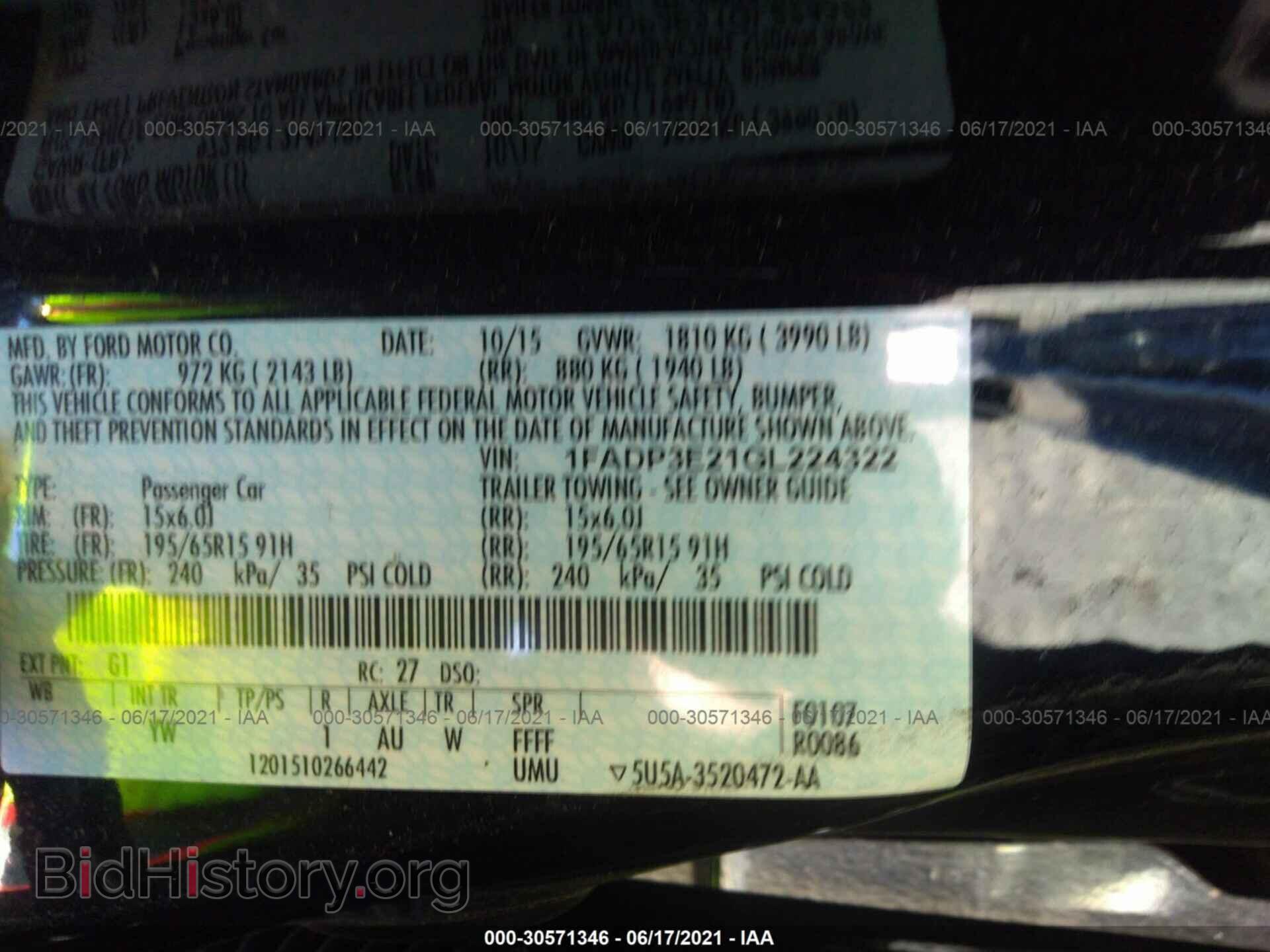 2016 FORD FOCUS - VIN: 1FADP3E21GL224322 - Фото 9