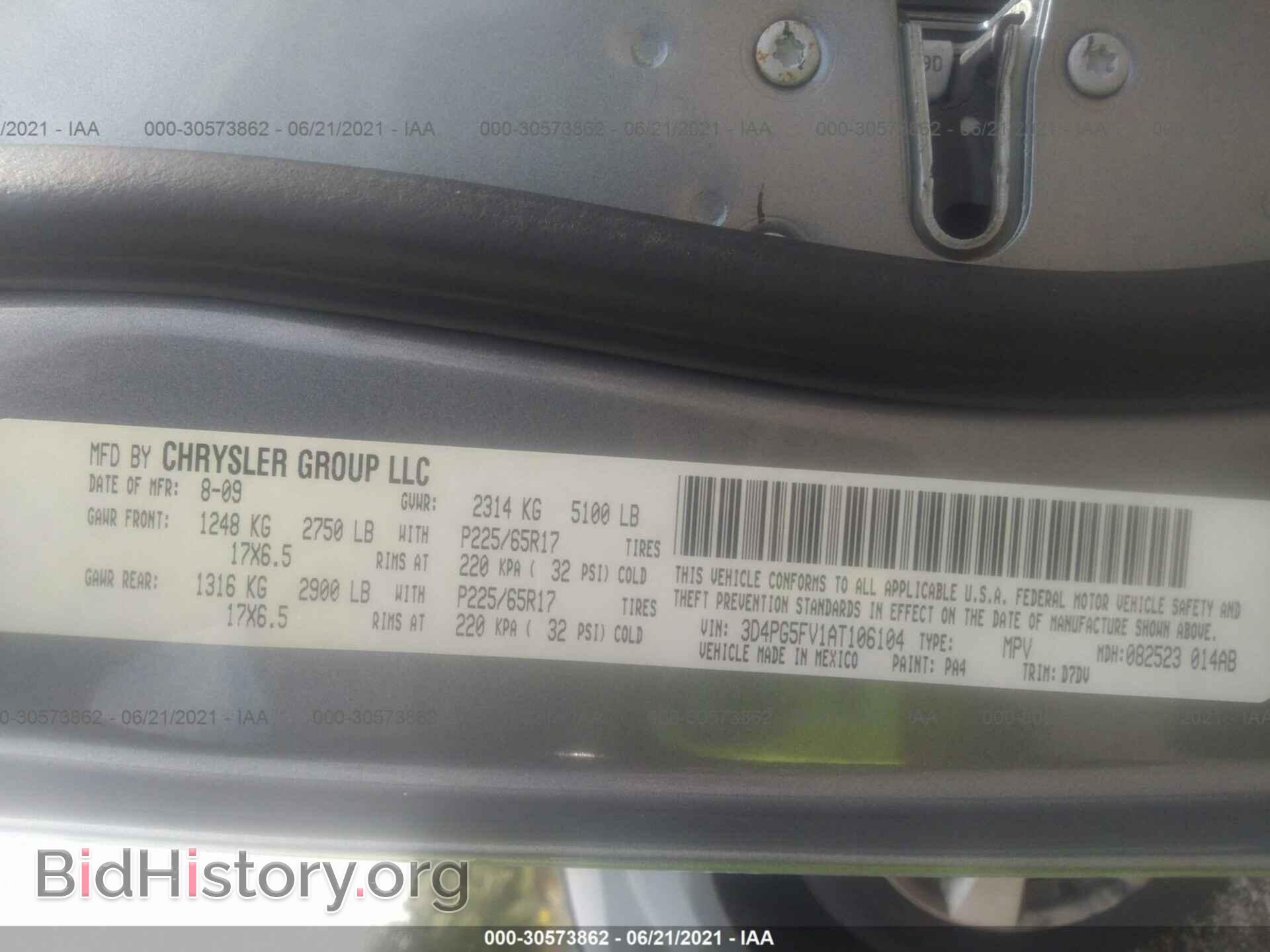 2010 DODGE JOURNEY - VIN: 3D4PG5FV1AT106104 - Фото 9