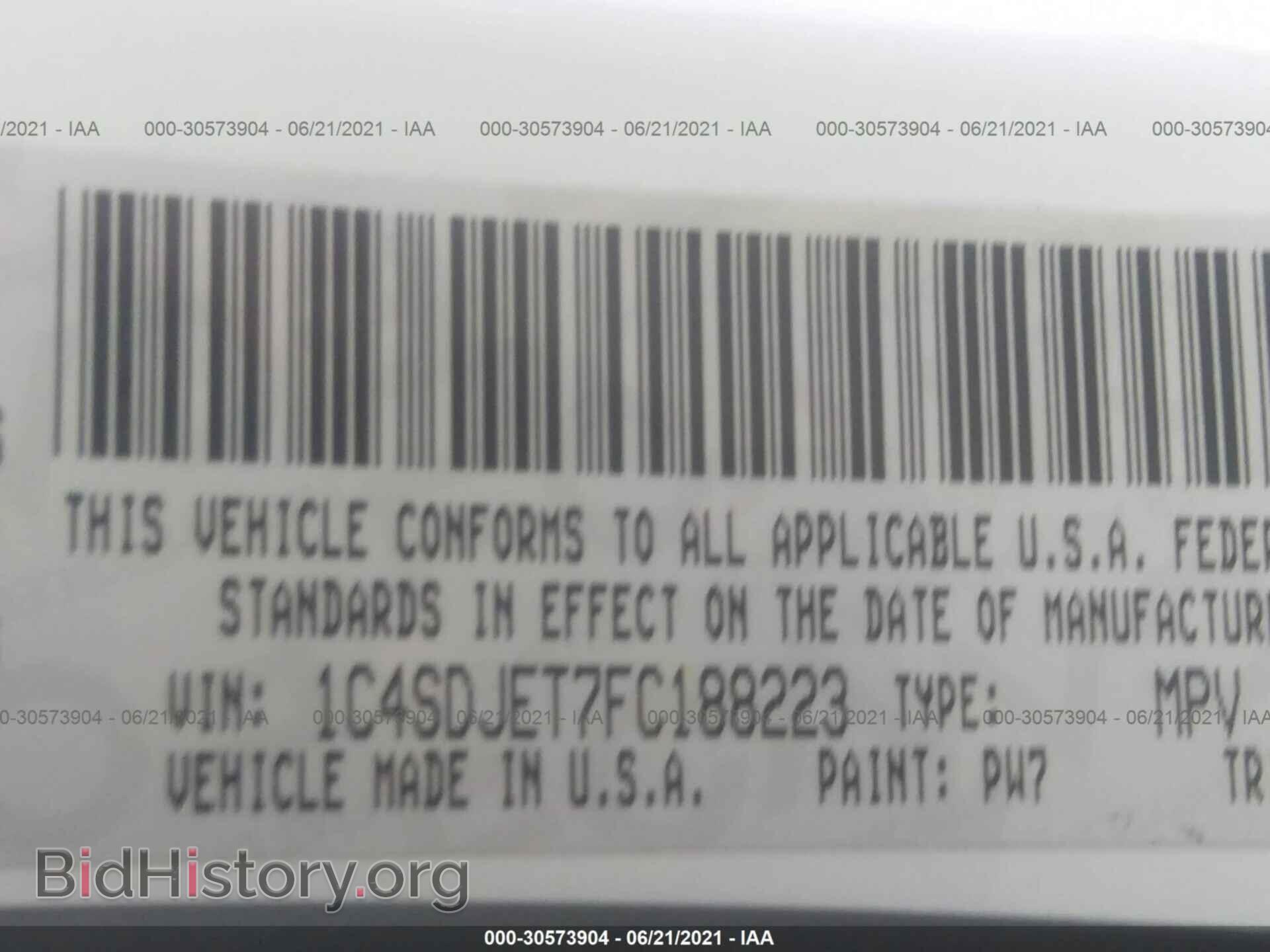 2015 DODGE DURANGO - VIN: 1C4SDJET7FC188223 - Фото 9