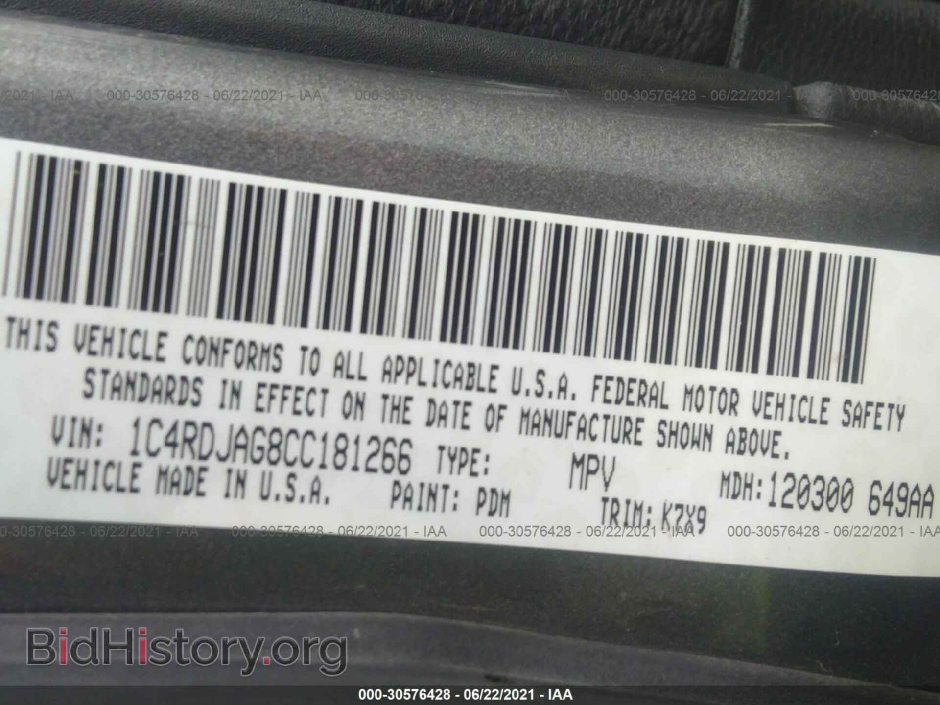 2012 DODGE DURANGO - VIN: 1C4RDJAG8CC181266 - Фото 9