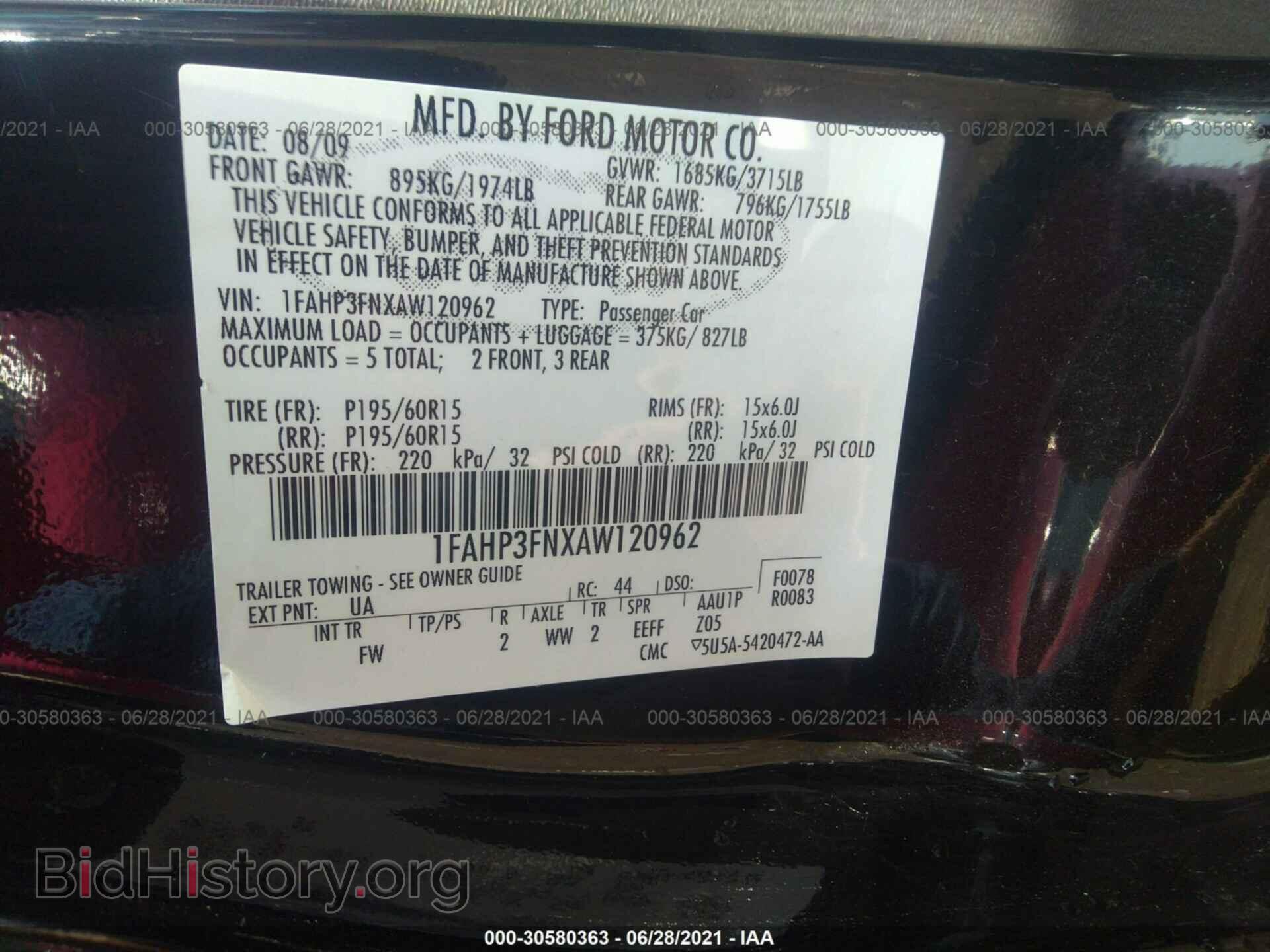 2010 FORD FOCUS - VIN: 1FAHP3FNXAW120962 - Фото 9
