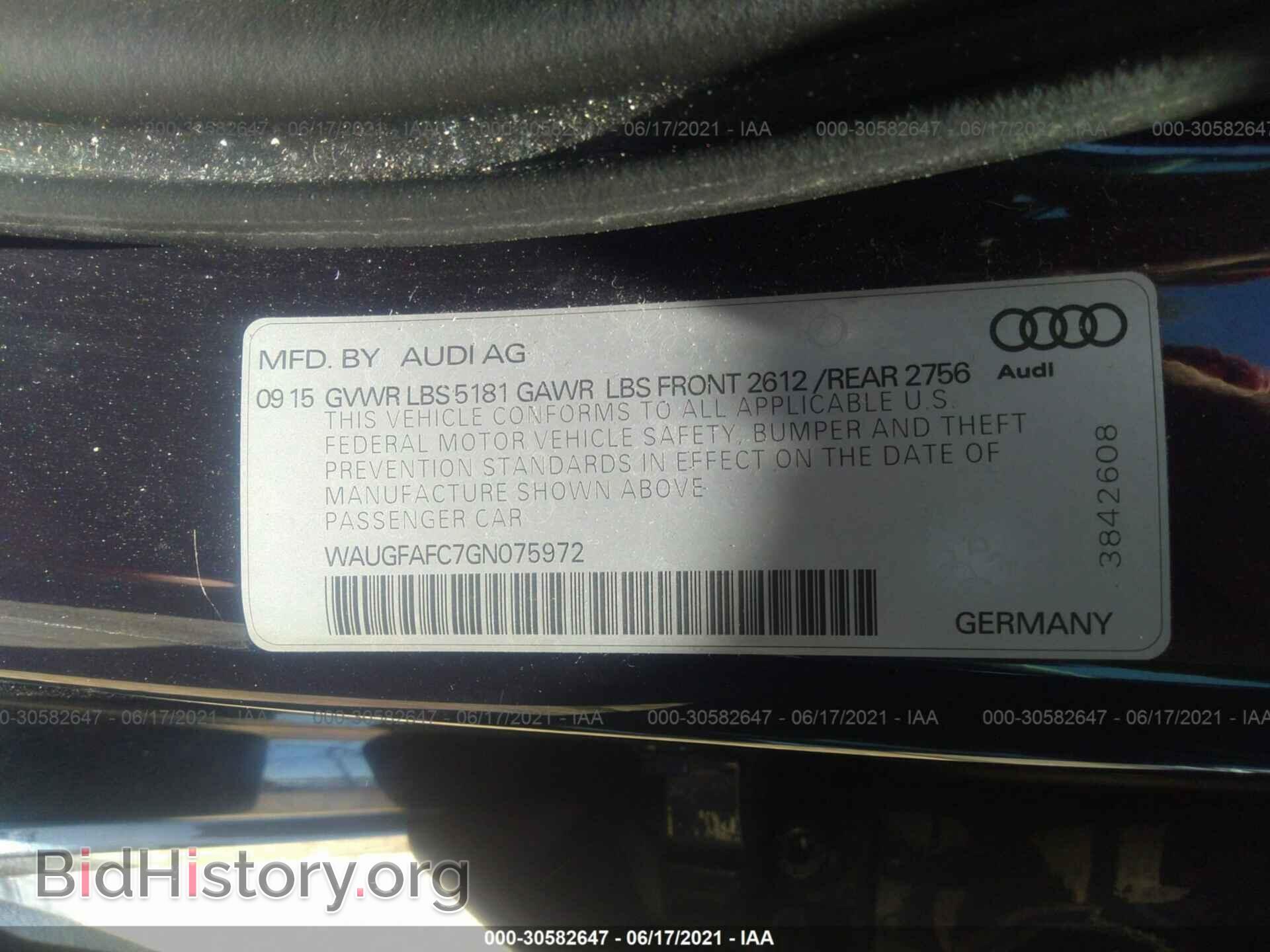 2016 AUDI A6 - VIN: WAUGFAFC7GN075972 - Photo 9