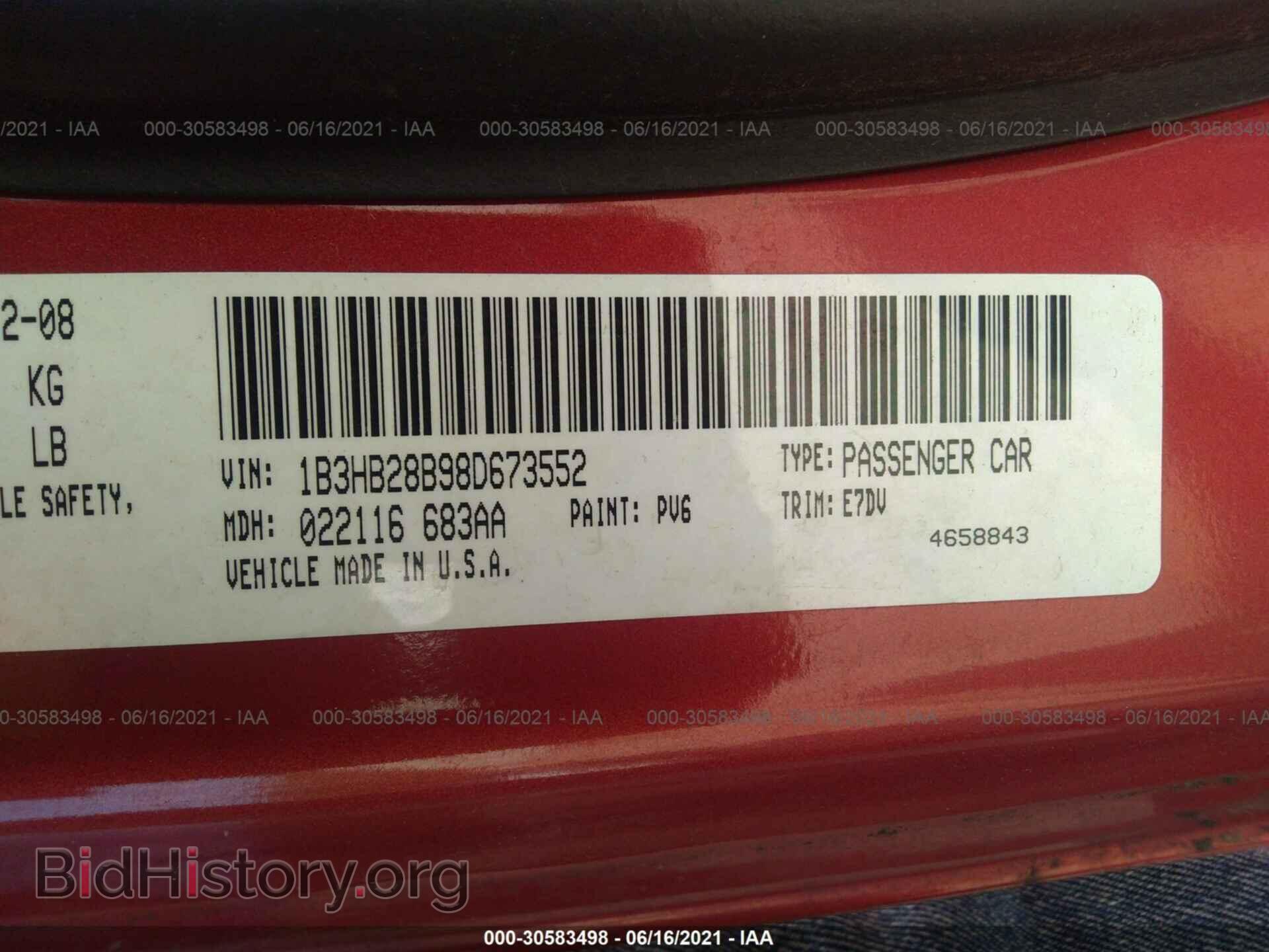 2008 DODGE CALIBER - VIN: 1B3HB28B98D673552 - Фото 9