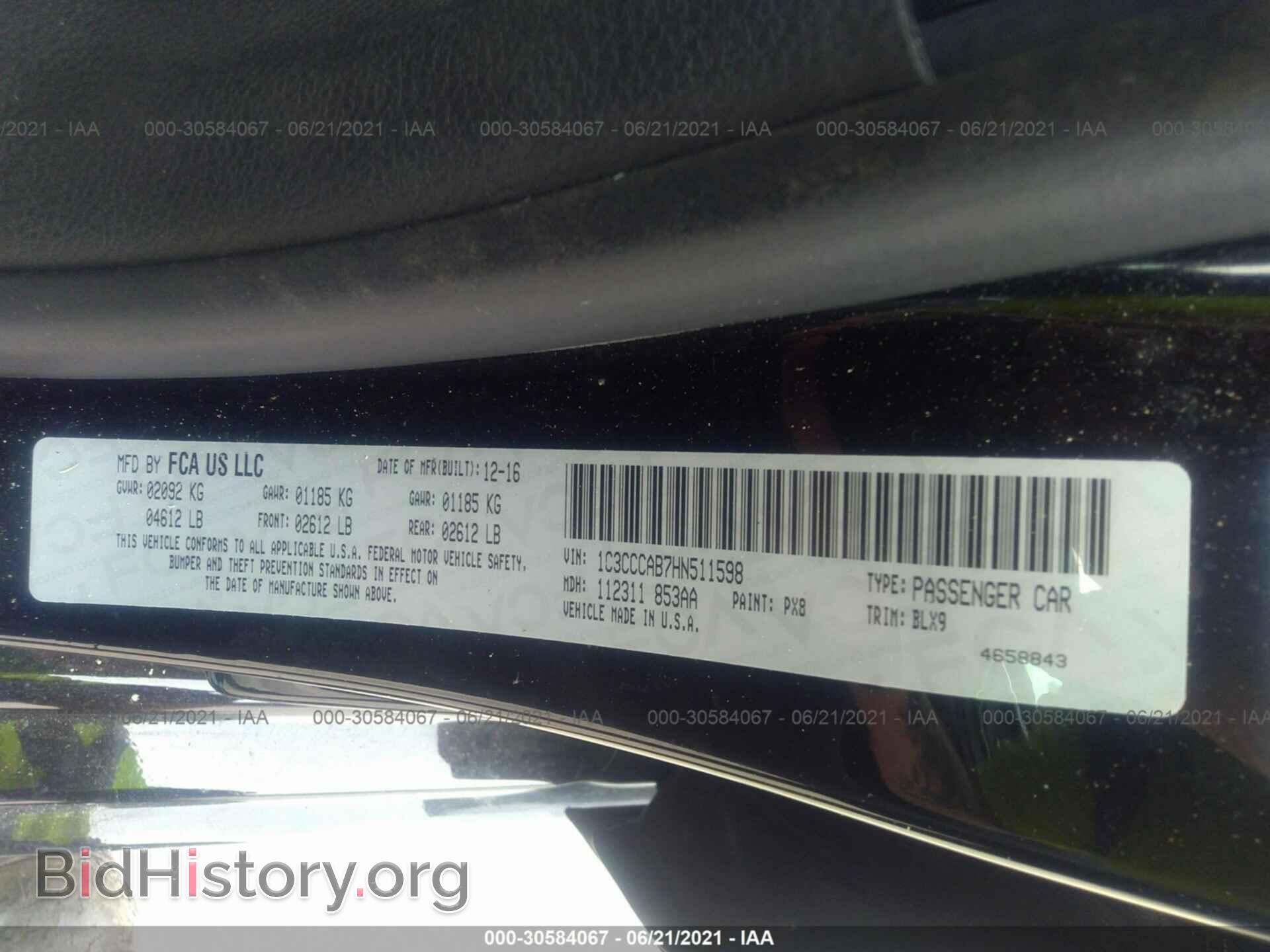 2017 CHRYSLER 200 - VIN: 1C3CCCAB7HN511598 - Фото 9