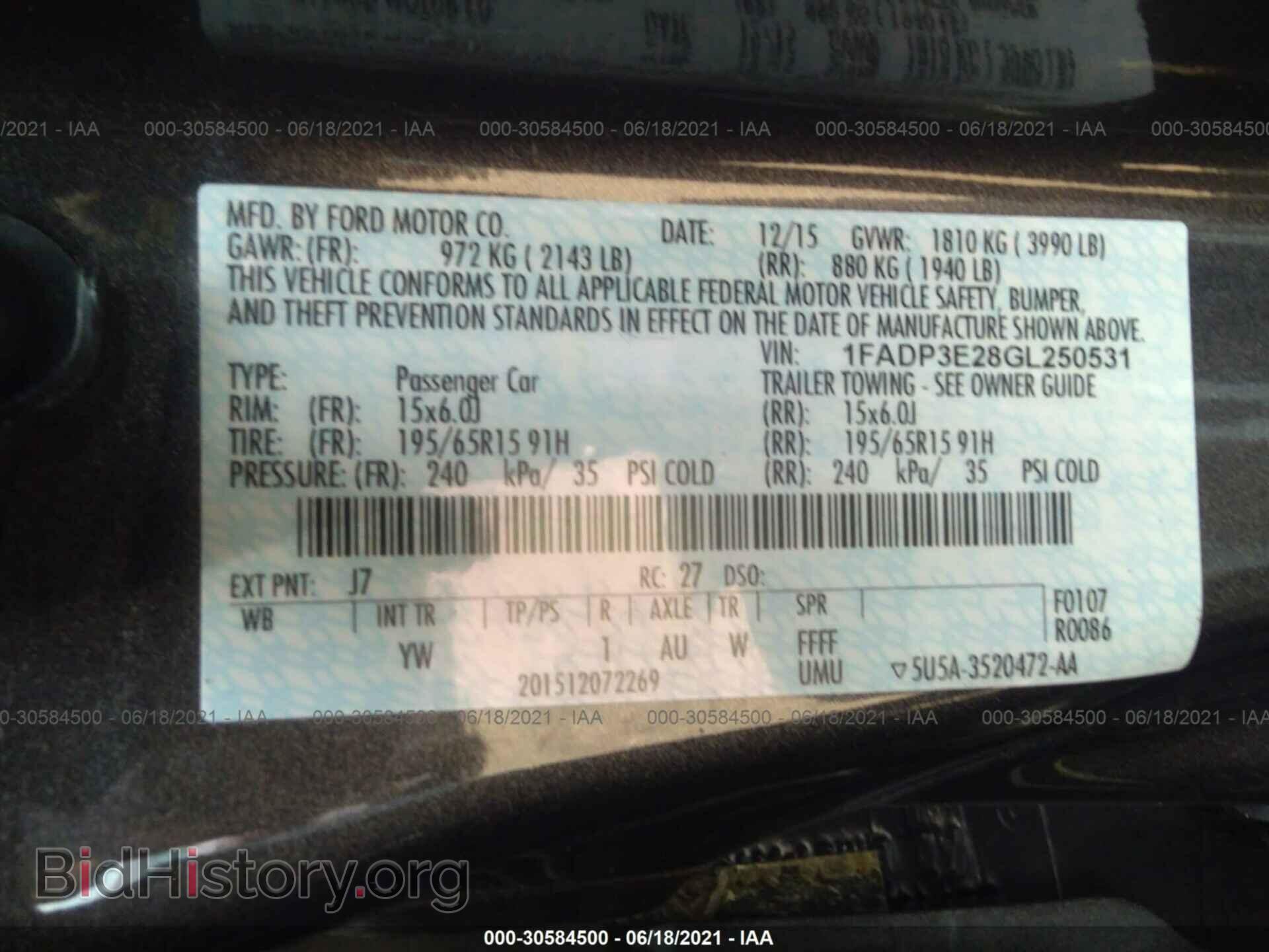 2016 FORD FOCUS - VIN: 1FADP3E28GL250531 - Фото 9