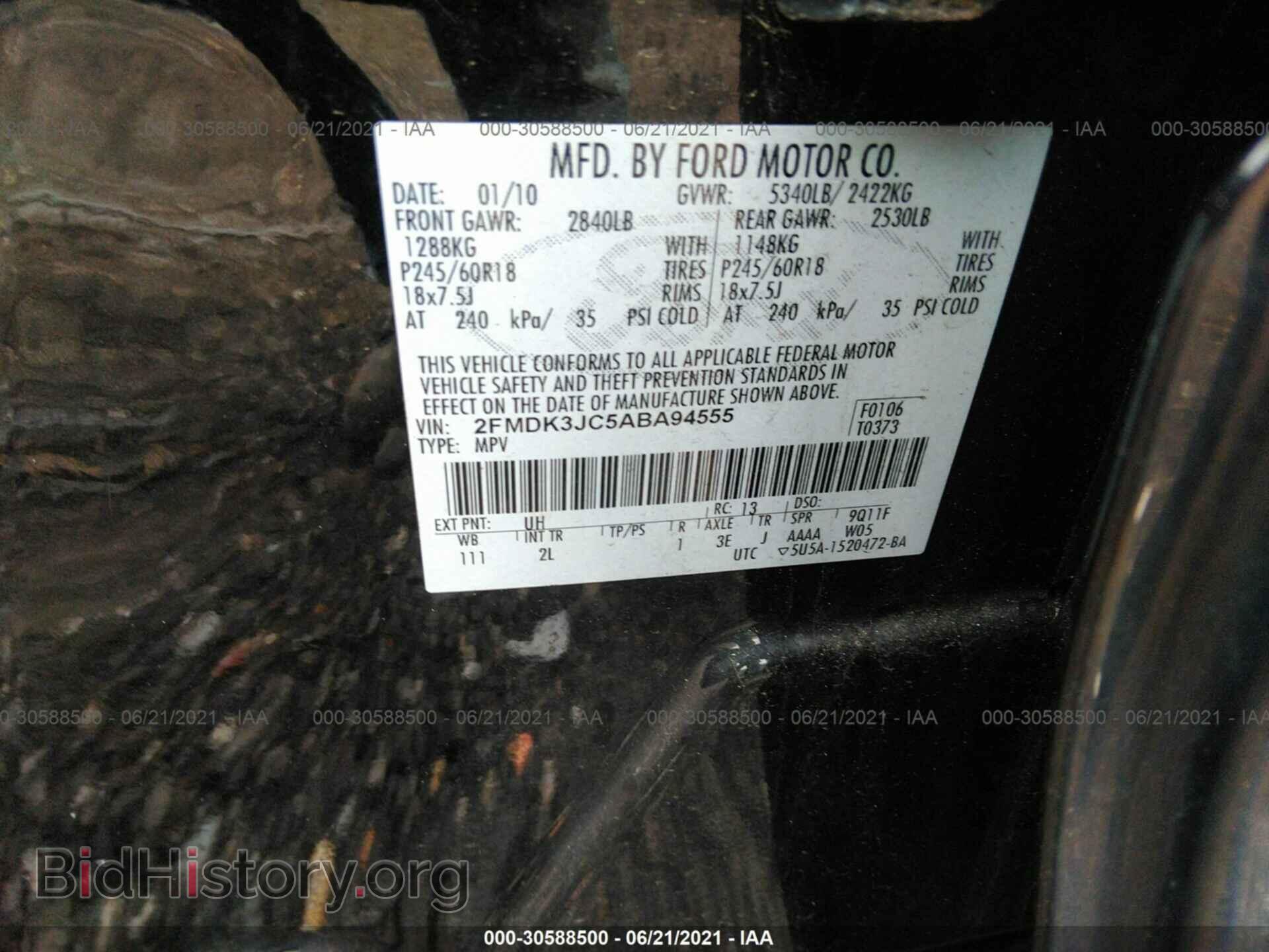 2010 FORD EDGE - VIN: 2FMDK3JC5ABA94555 - Photo 9