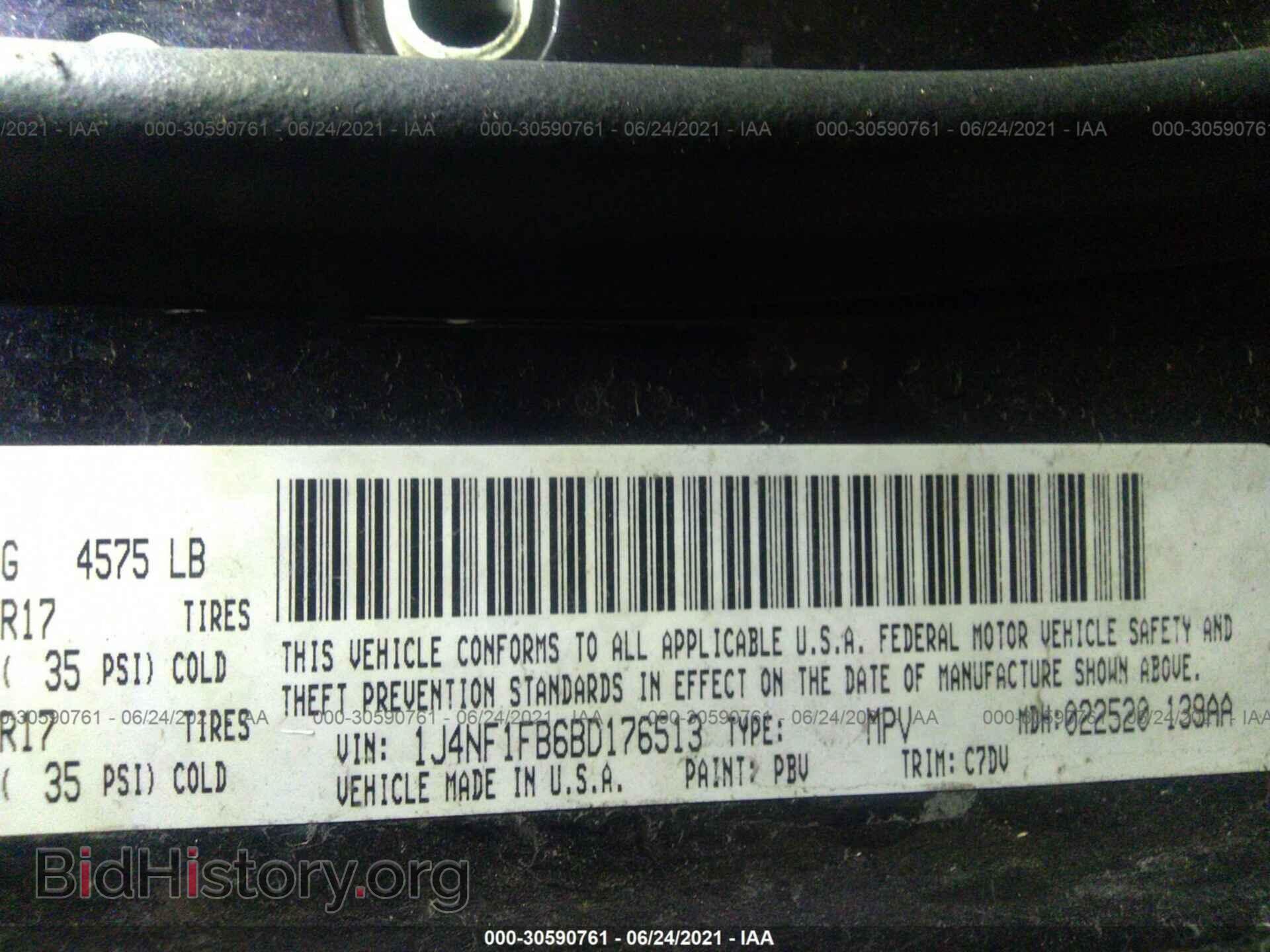 2011 JEEP COMPASS - VIN: 1J4NF1FB6BD176513 - Photo 9