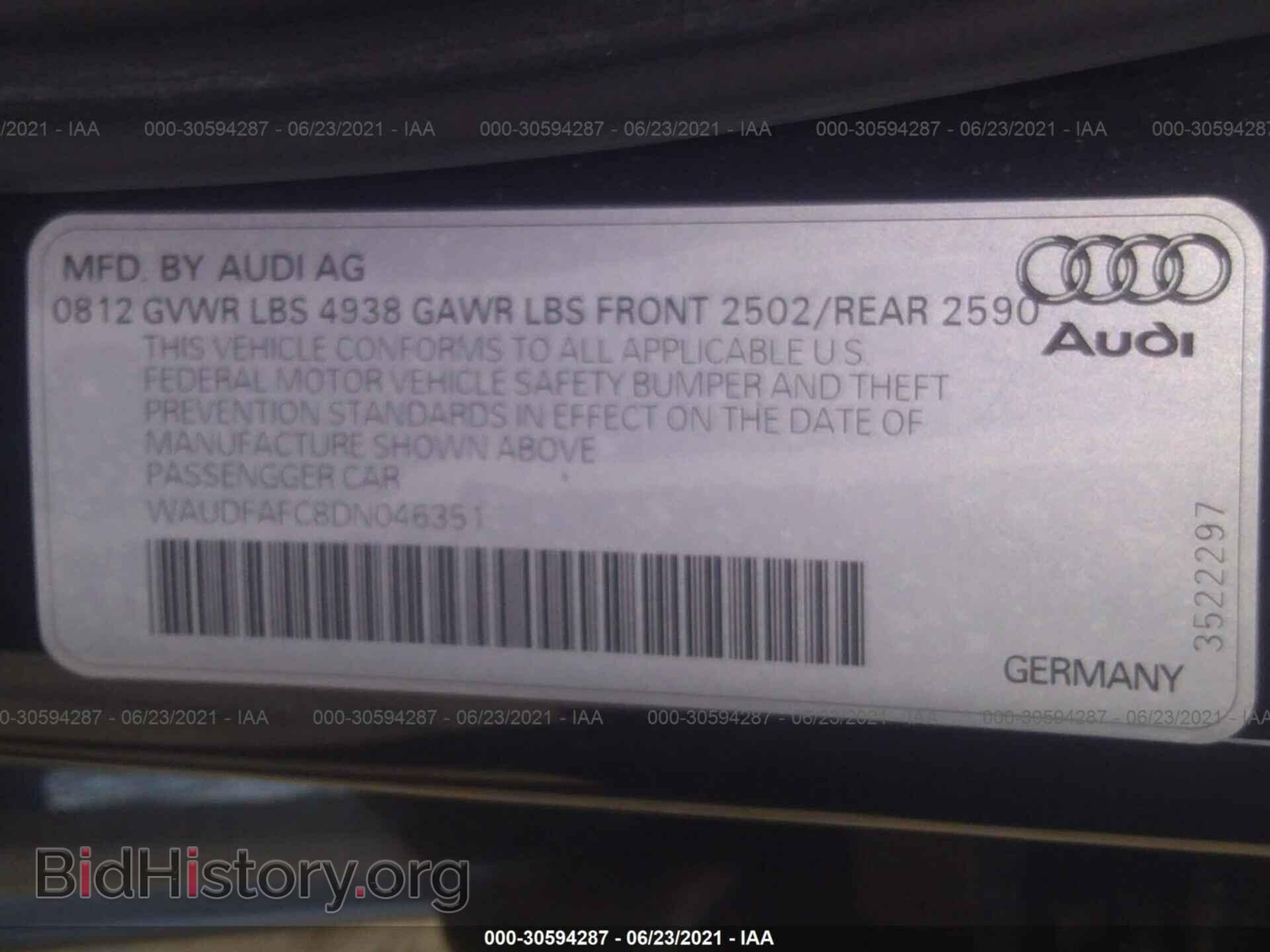 2013 AUDI A6 - VIN: WAUDFAFC8DN046351 - Photo 9