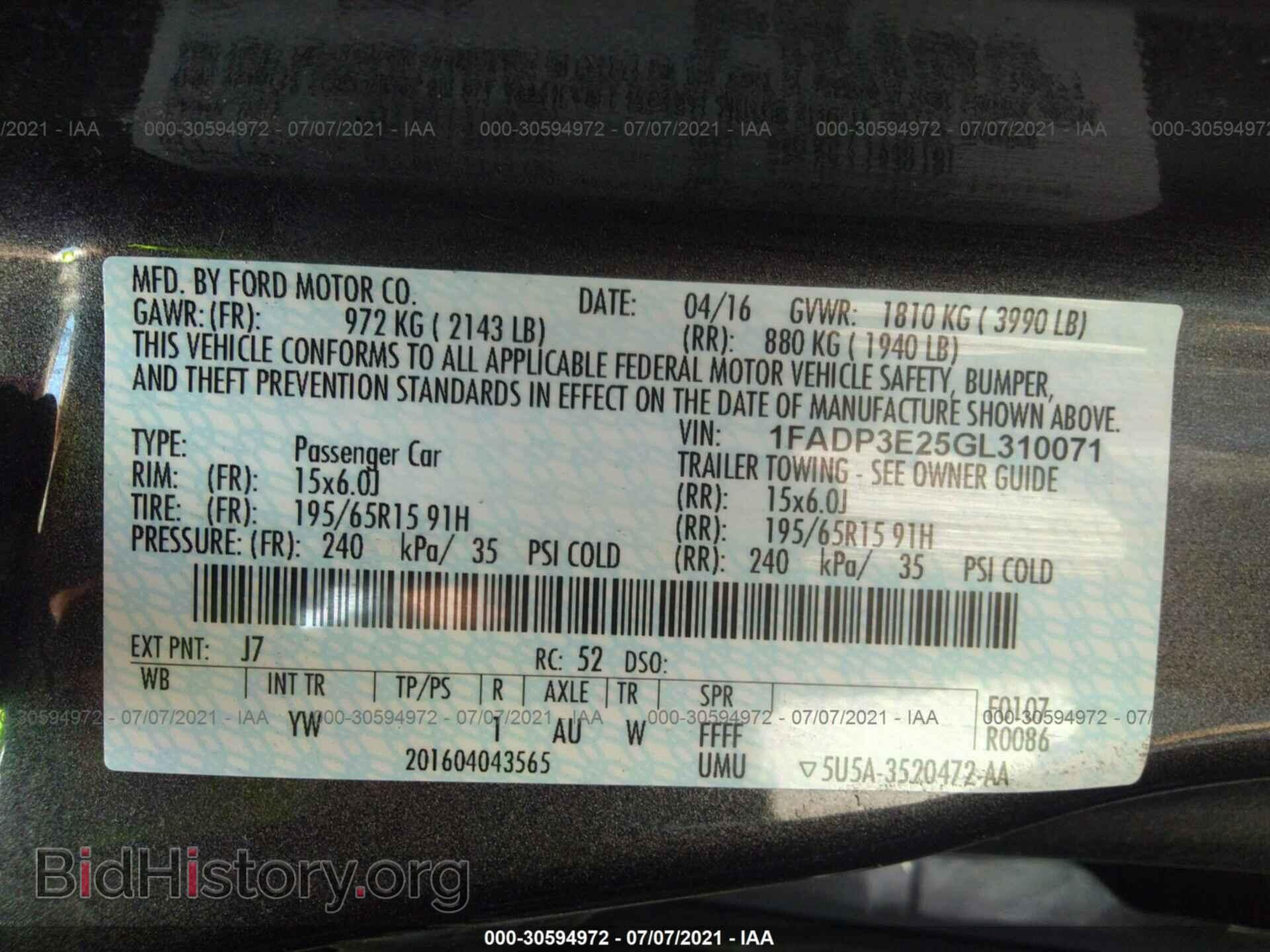 2016 FORD FOCUS - VIN: 1FADP3E25GL310071 - Фото 9