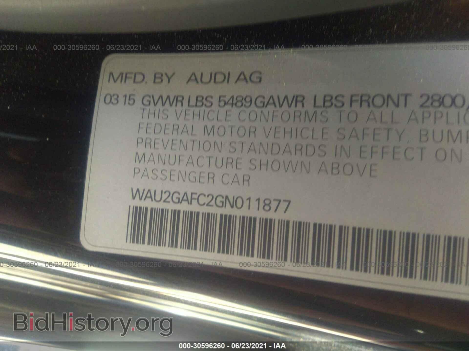2016 AUDI A7 - VIN: WAU2GAFC2GN011877 - Фото 9