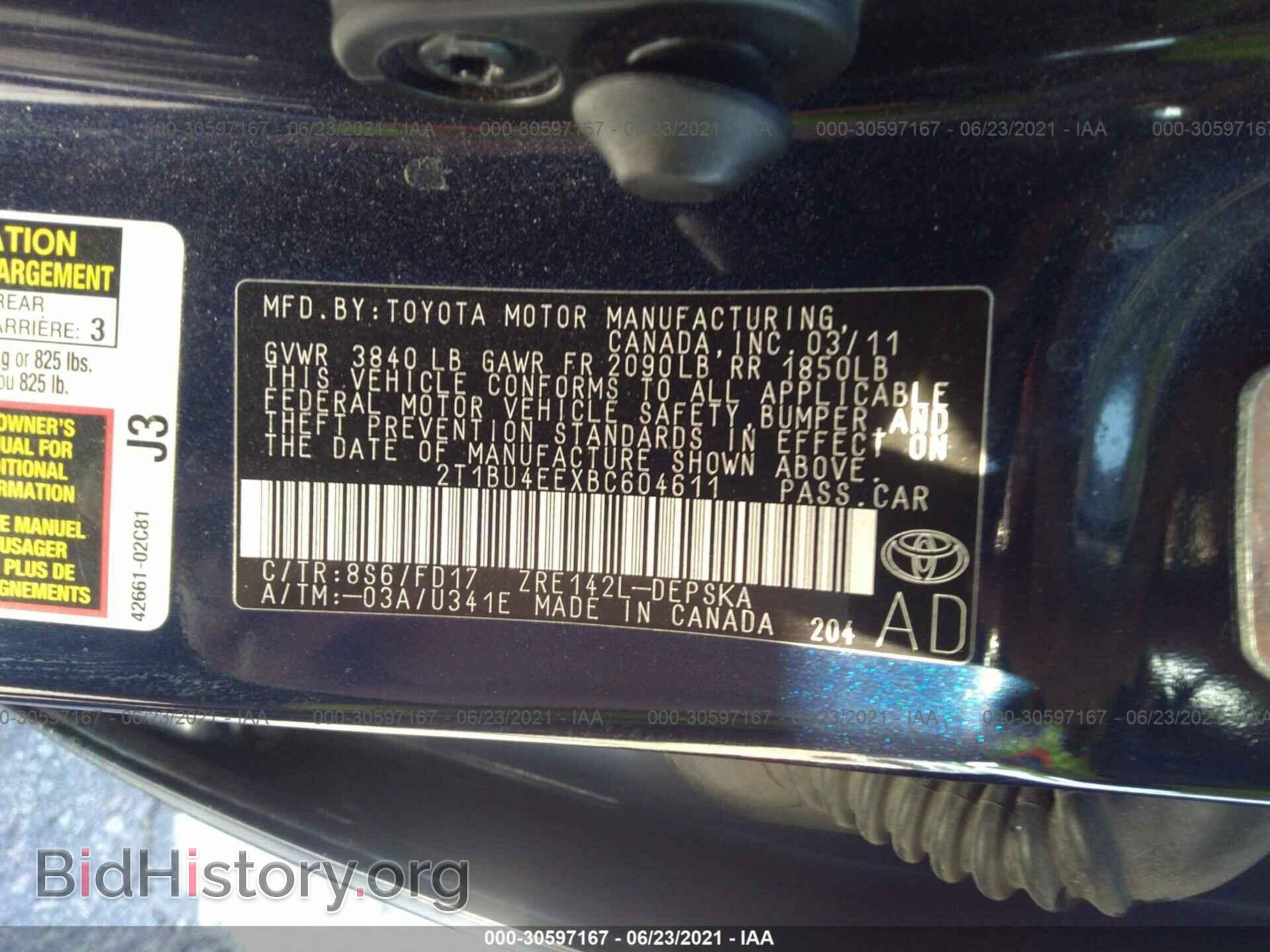 2011 TOYOTA COROLLA - VIN: 2T1BU4EEXBC604611 - Photo 9