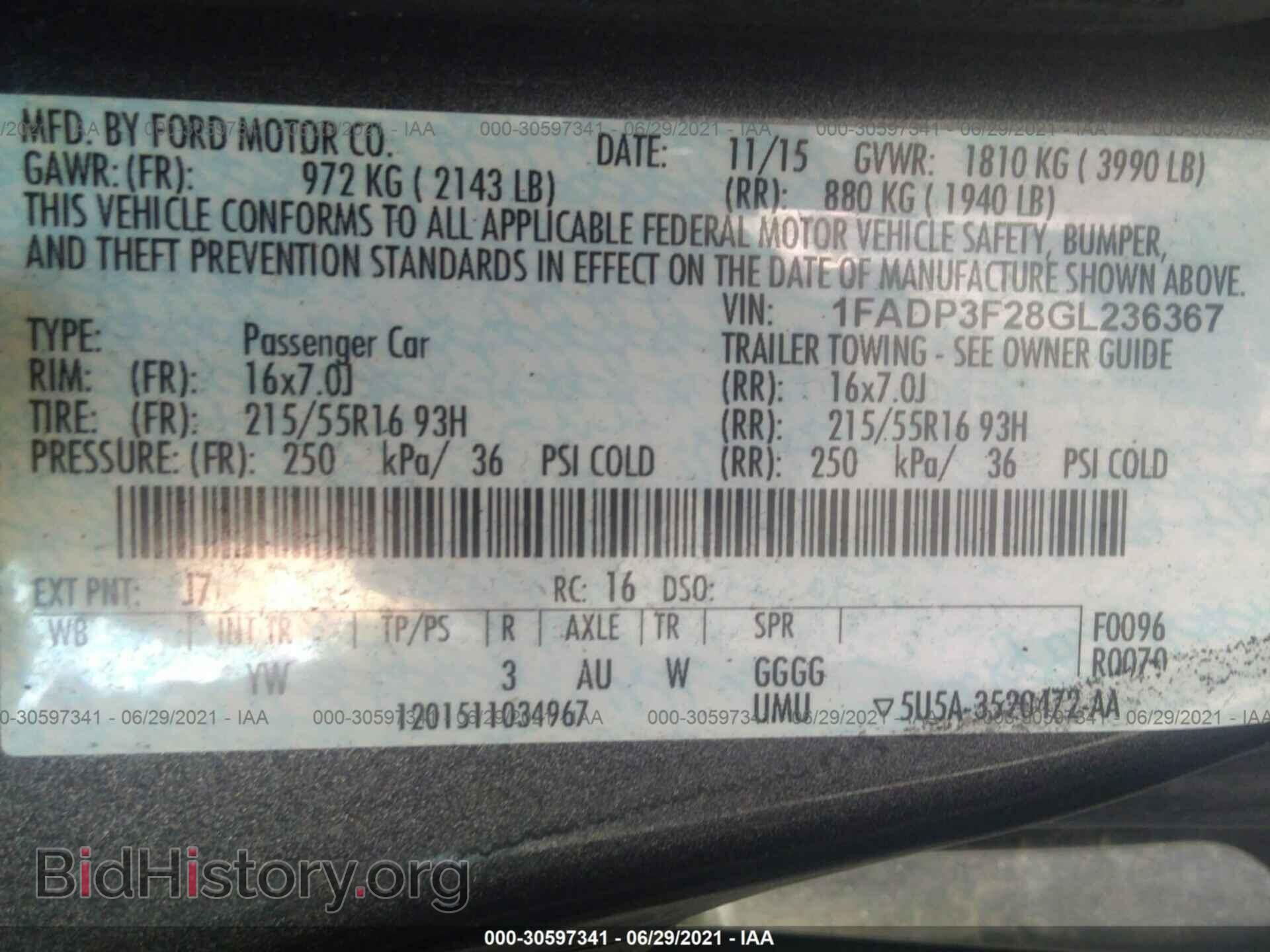 2016 FORD FOCUS - VIN: 1FADP3F28GL236367 - Фото 9