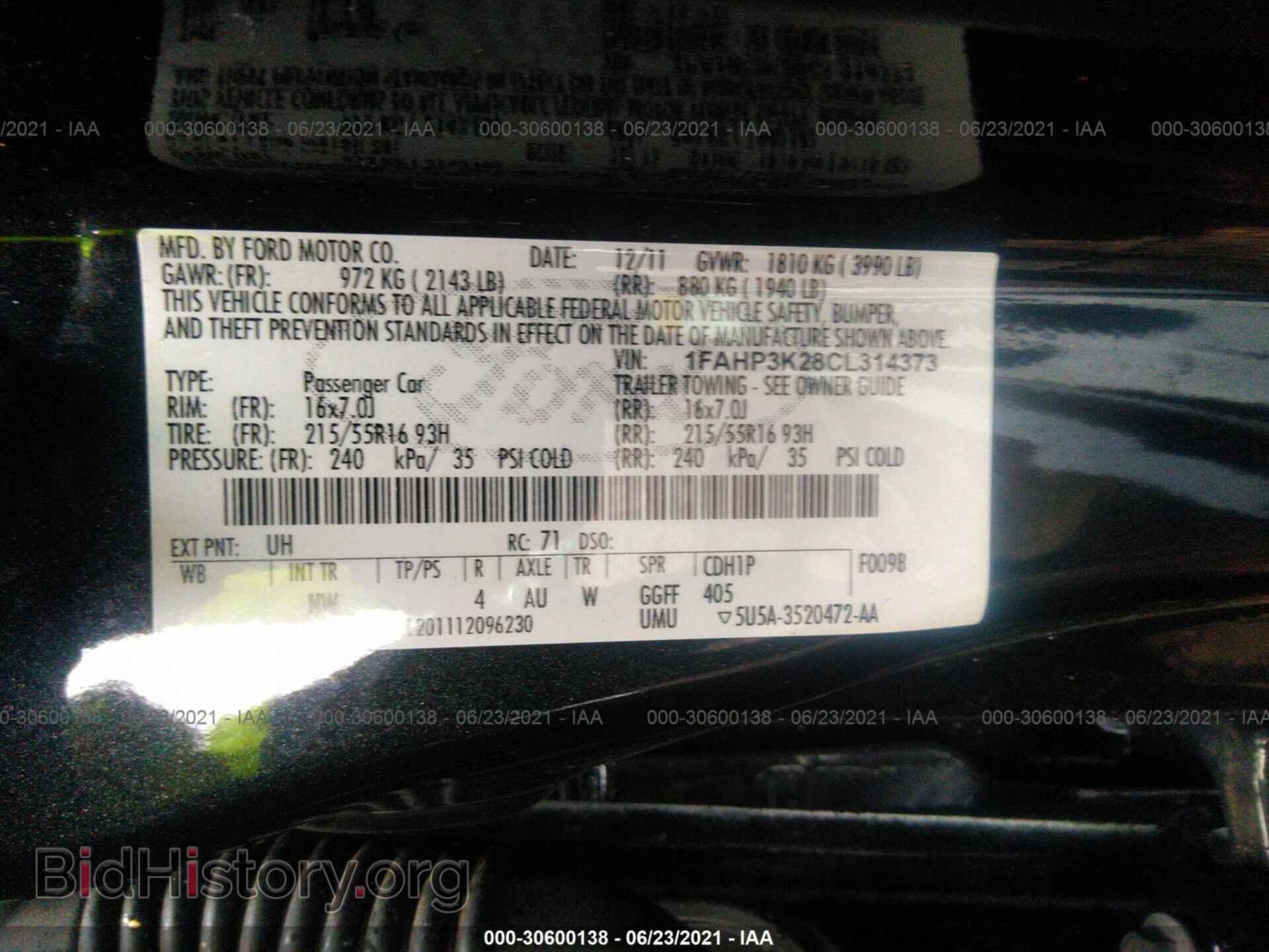 2012 FORD FOCUS - VIN: 1FAHP3K28CL314373 - Photo 9