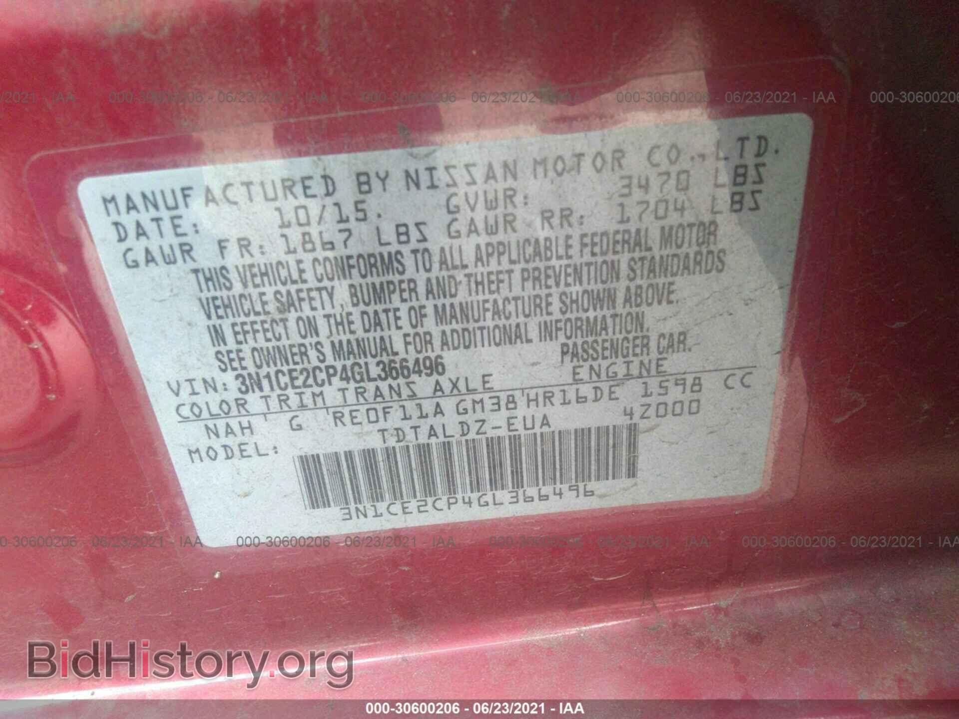 2016 NISSAN VERSA NOTE - VIN: 3N1CE2CP4GL366496 - Фото 9