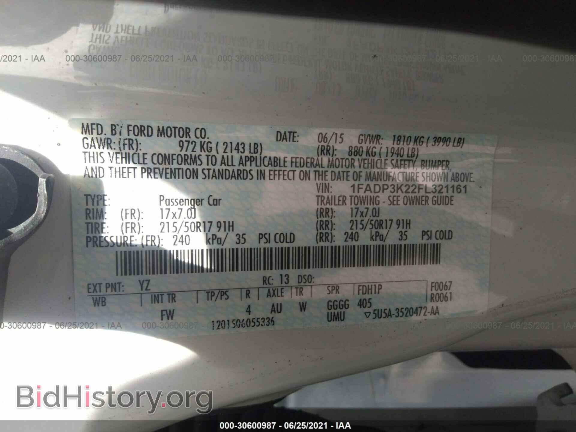 2015 FORD FOCUS - VIN: 1FADP3K22FL321161 - Фото 9