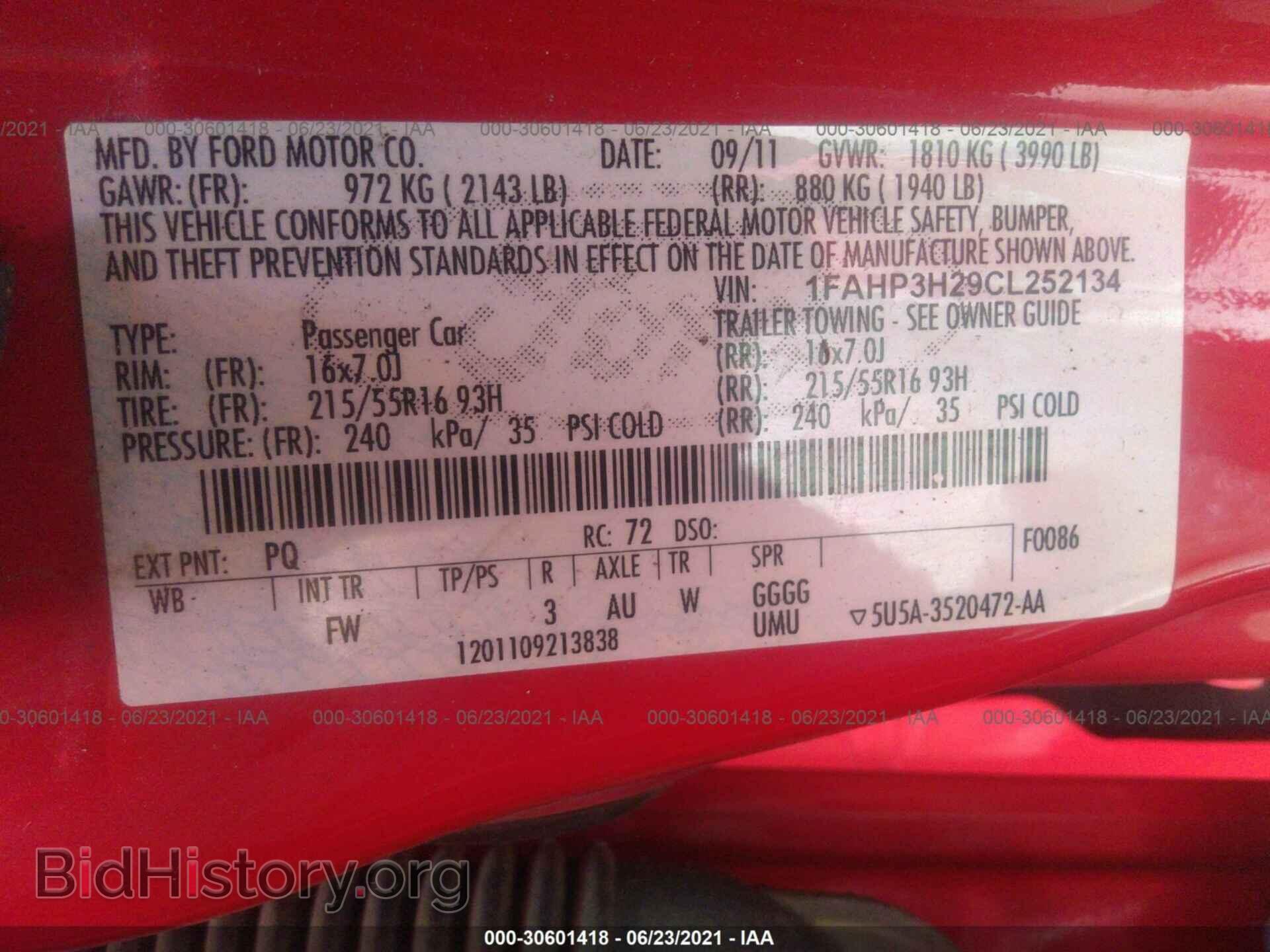 2012 FORD FOCUS - VIN: 1FAHP3H29CL252134 - Photo 9