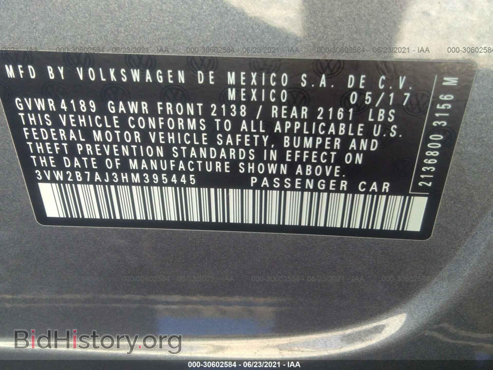 2017 VOLKSWAGEN JETTA - VIN: 3VW2B7AJ3HM395445 - Фото 9