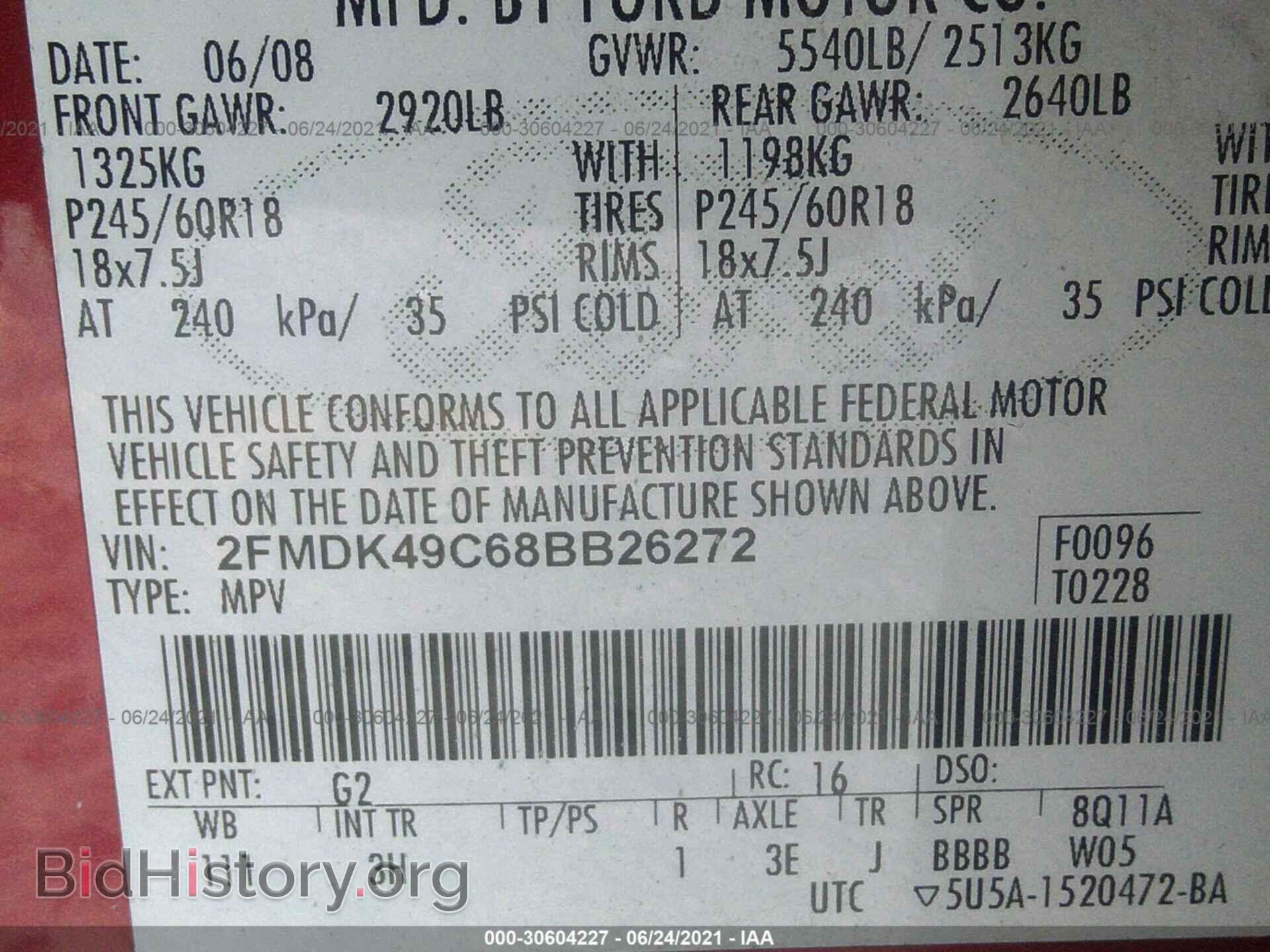 2008 FORD EDGE - VIN: 2FMDK49C68BB26272 - Photo 9