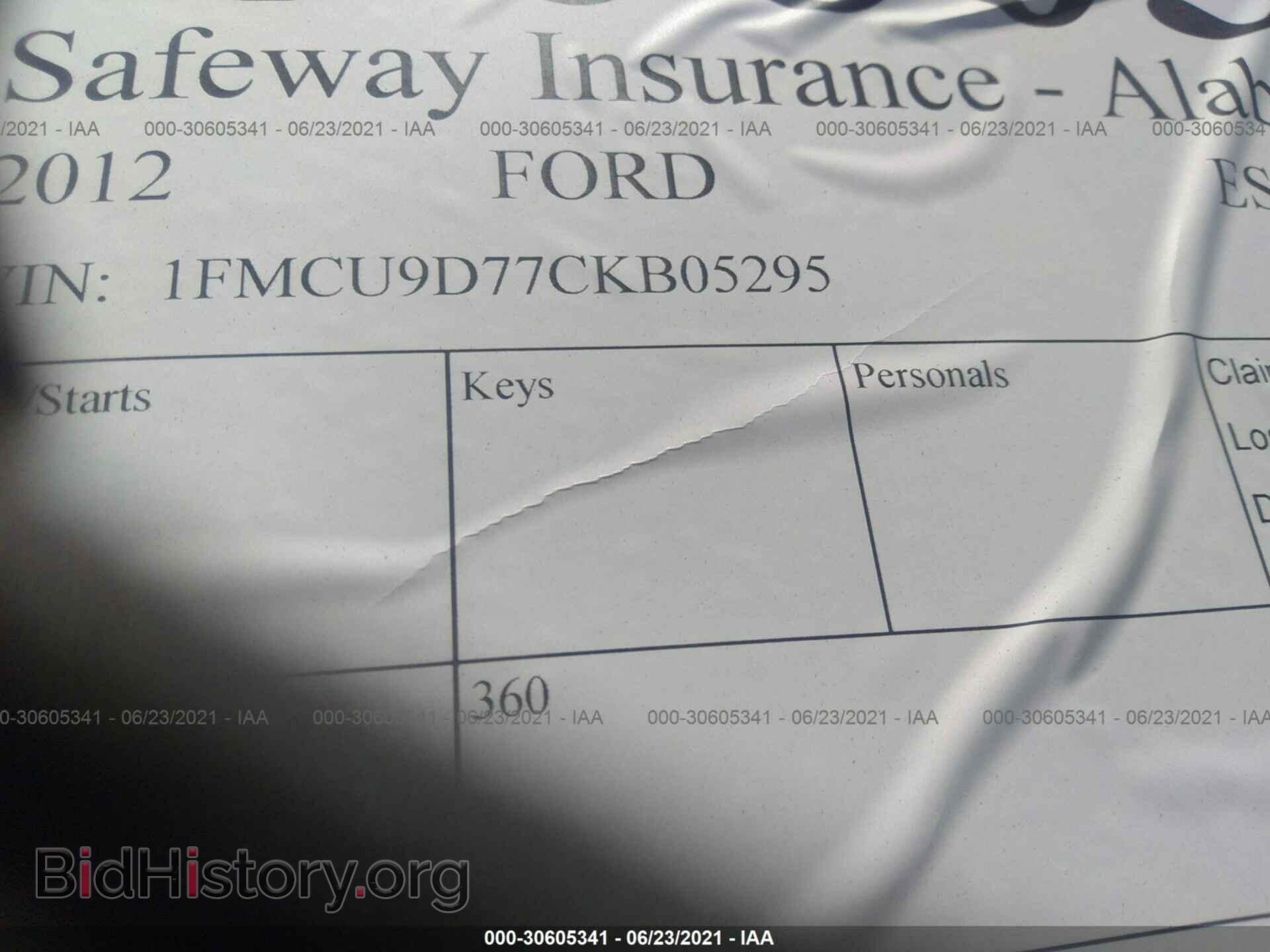 2012 FORD ESCAPE - VIN: 1FMCU9D77CKB05295 - Photo 9