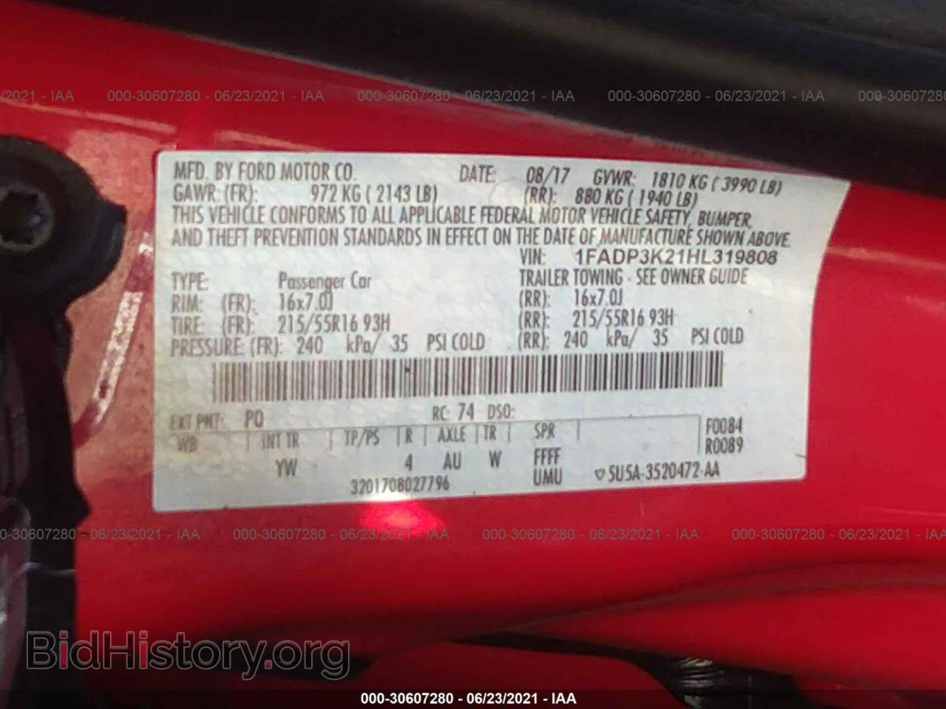 2017 FORD FOCUS - VIN: 1FADP3K21HL319808 - Фото 9
