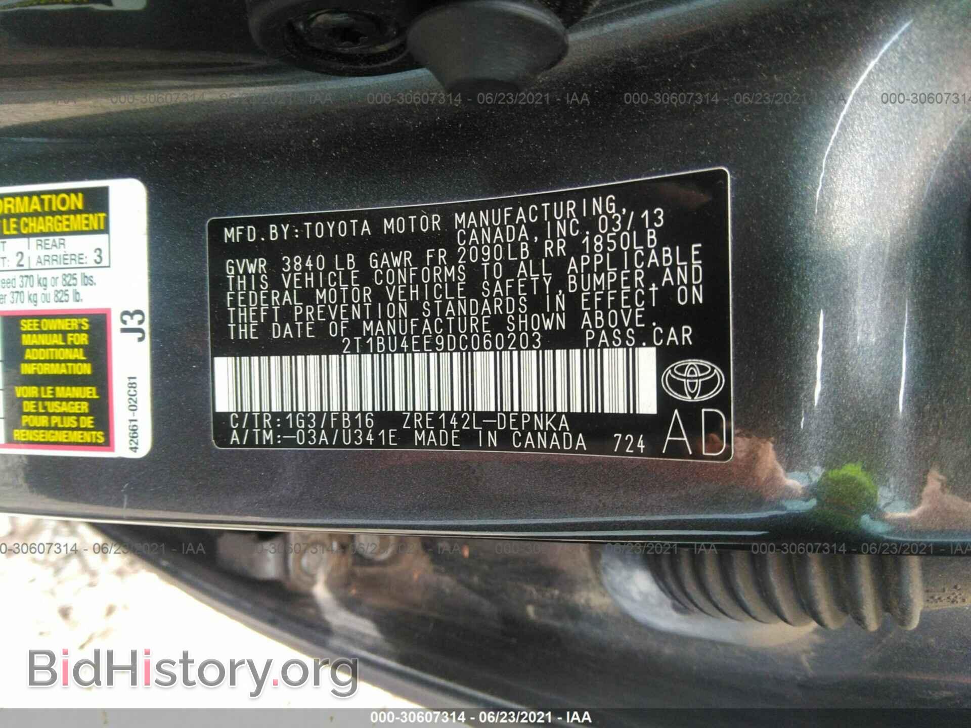 2013 TOYOTA COROLLA - VIN: 2T1BU4EE9DC060203 - Фото 9