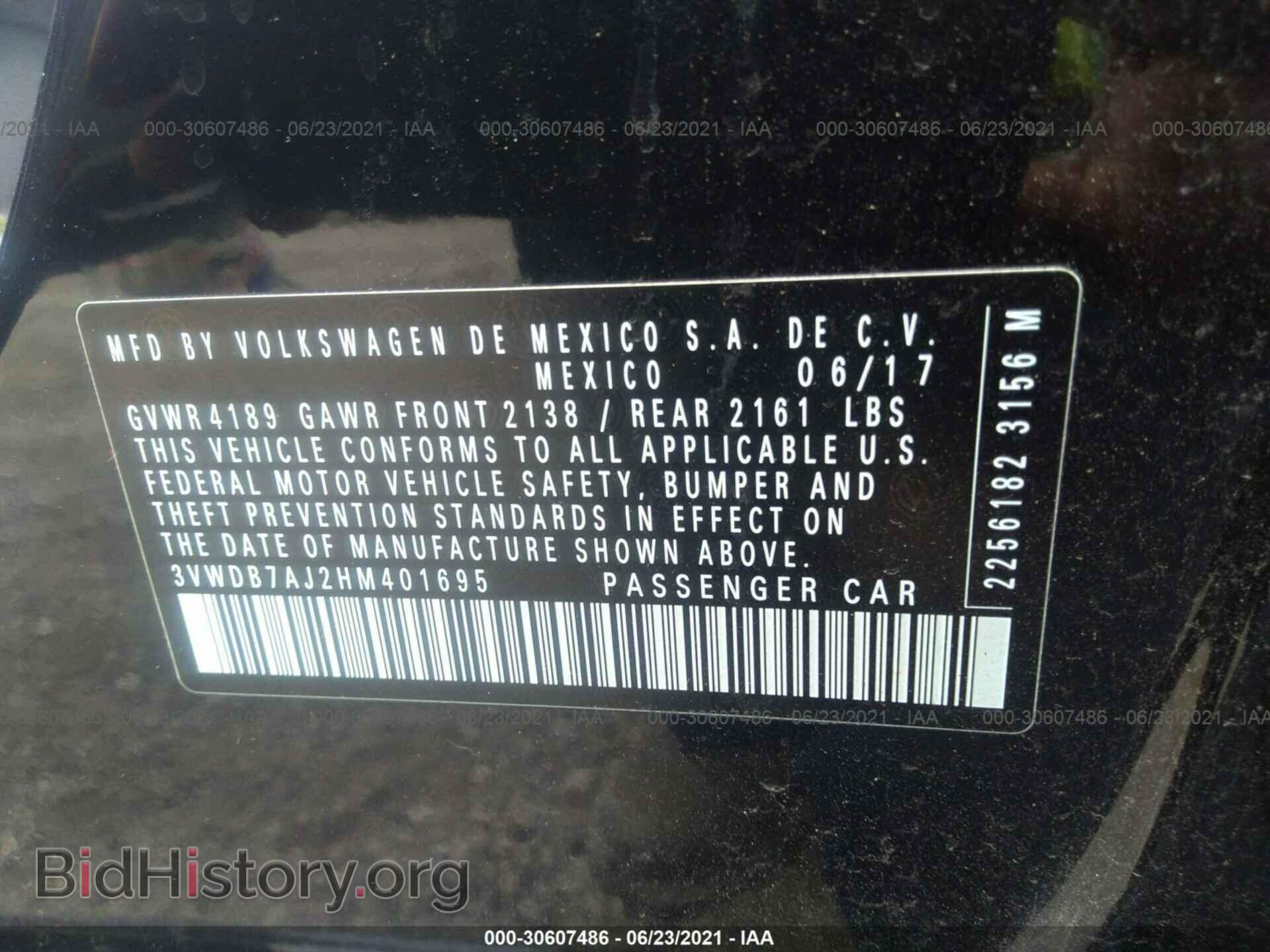 2017 VOLKSWAGEN JETTA - VIN: 3VWDB7AJ2HM401695 - Фото 9