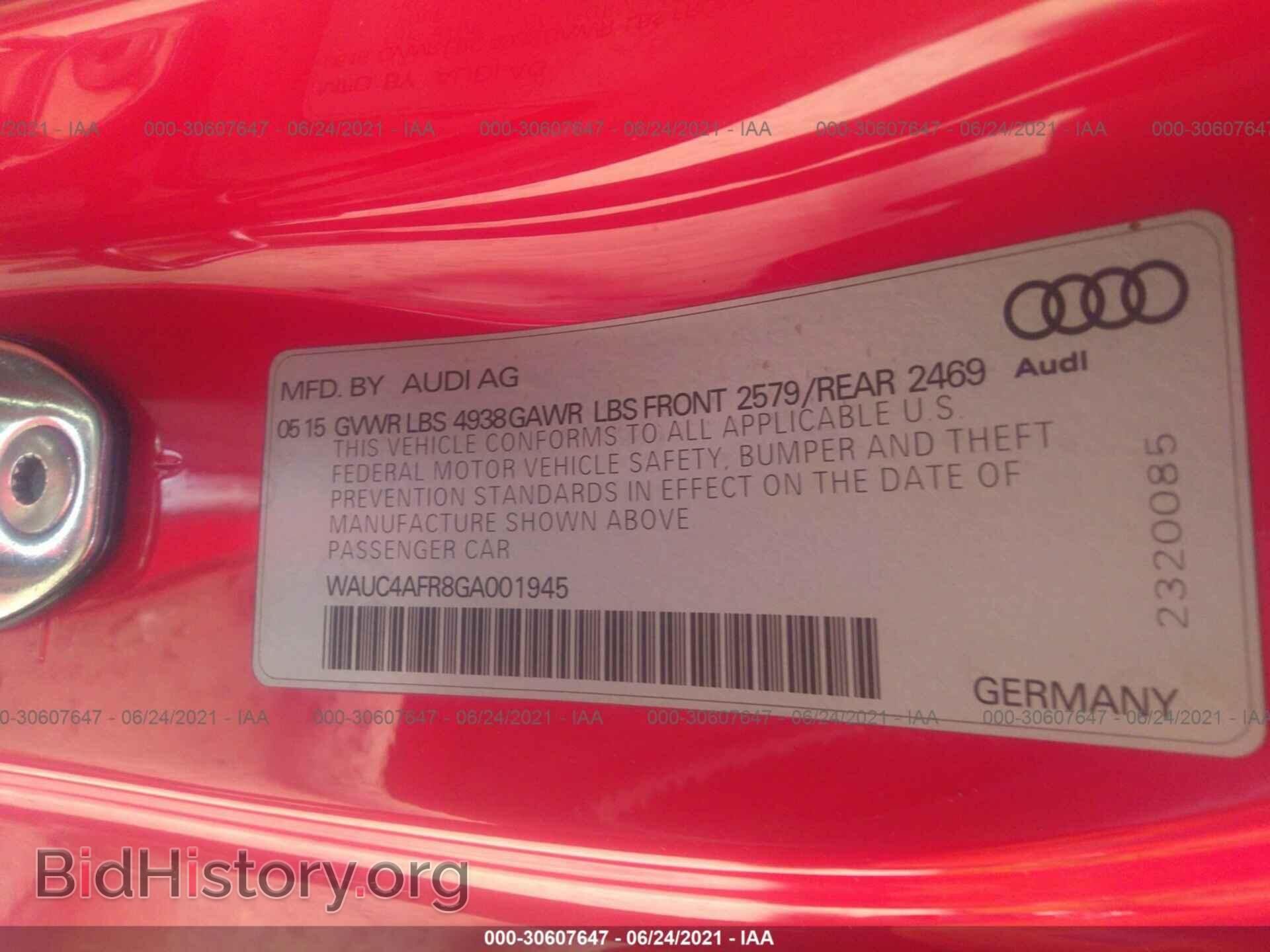 2016 AUDI S5 - VIN: WAUC4AFR8GA001945 - Фото 9