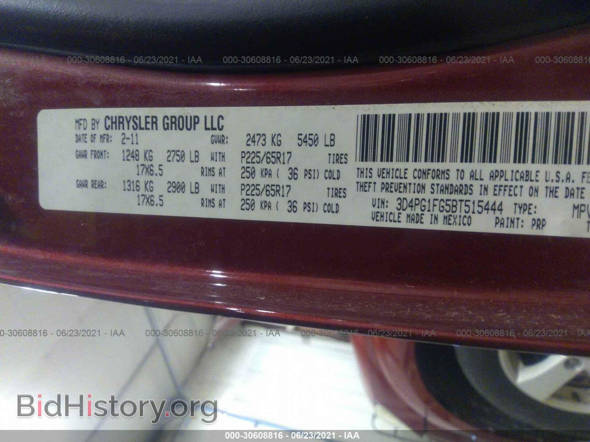 2011 DODGE JOURNEY - VIN: 3D4PG1FG5BT515444 - Фото 9