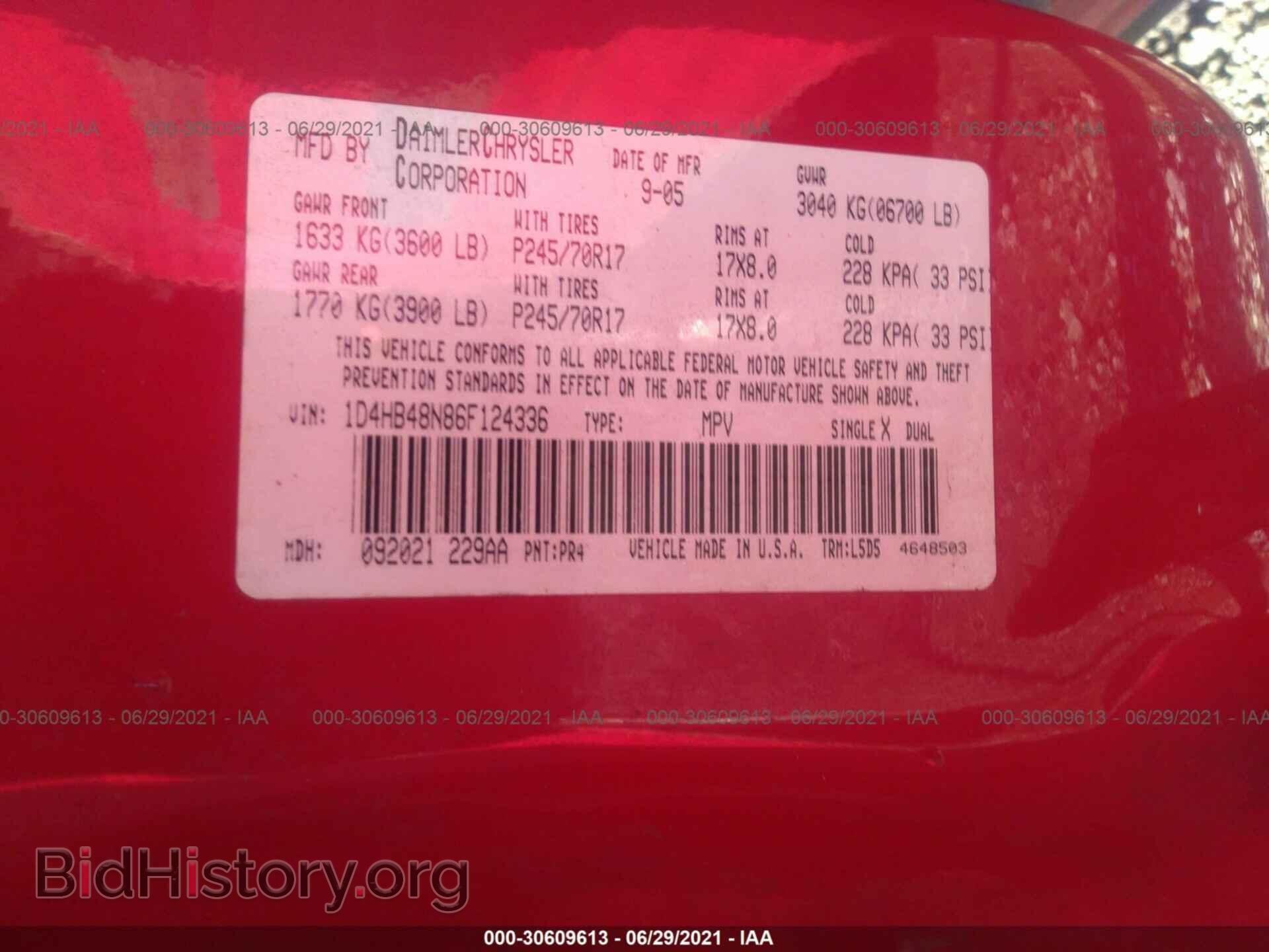 2006 DODGE DURANGO - VIN: 1D4HB48N86F124336 - Photo 9