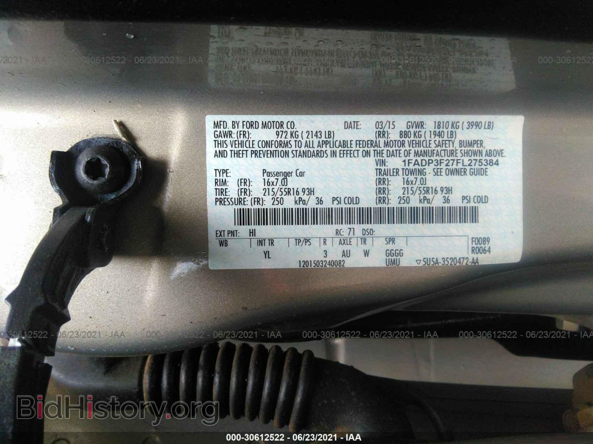 2015 FORD FOCUS - VIN: 1FADP3F27FL275384 - Фото 9