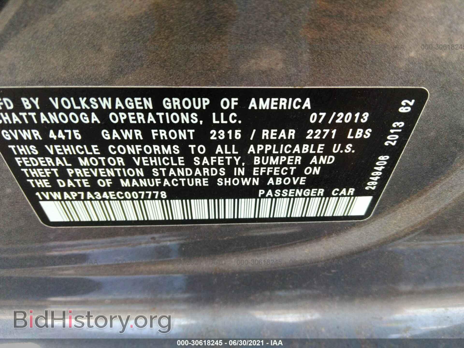 2014 VOLKSWAGEN PASSAT - VIN: 1VWAP7A34EC007778 - Photo 9