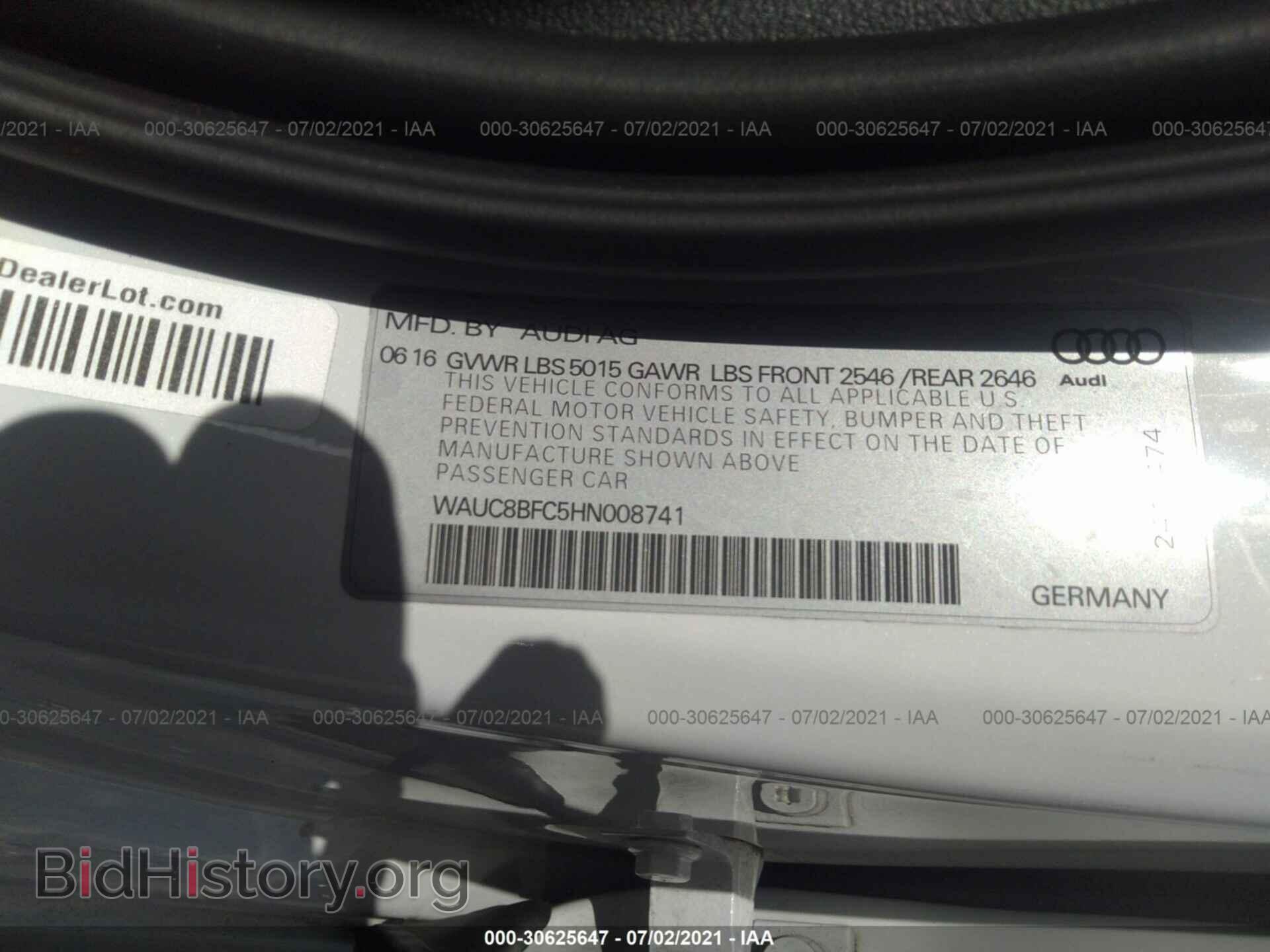2017 AUDI A6 - VIN: WAUC8BFC5HN008741 - Фото 9