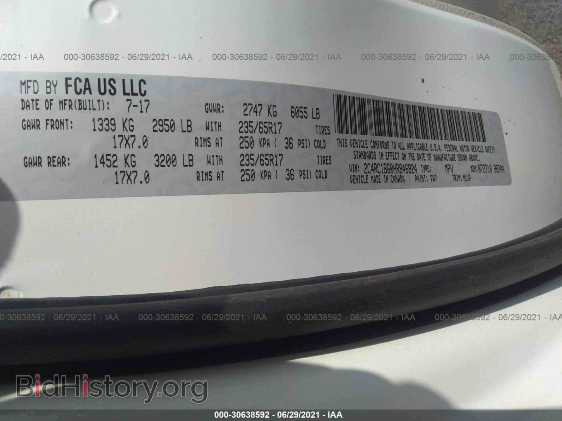 2017 CHRYSLER PACIFICA - VIN: 2C4RC1BG0HR846824 - Фото 9