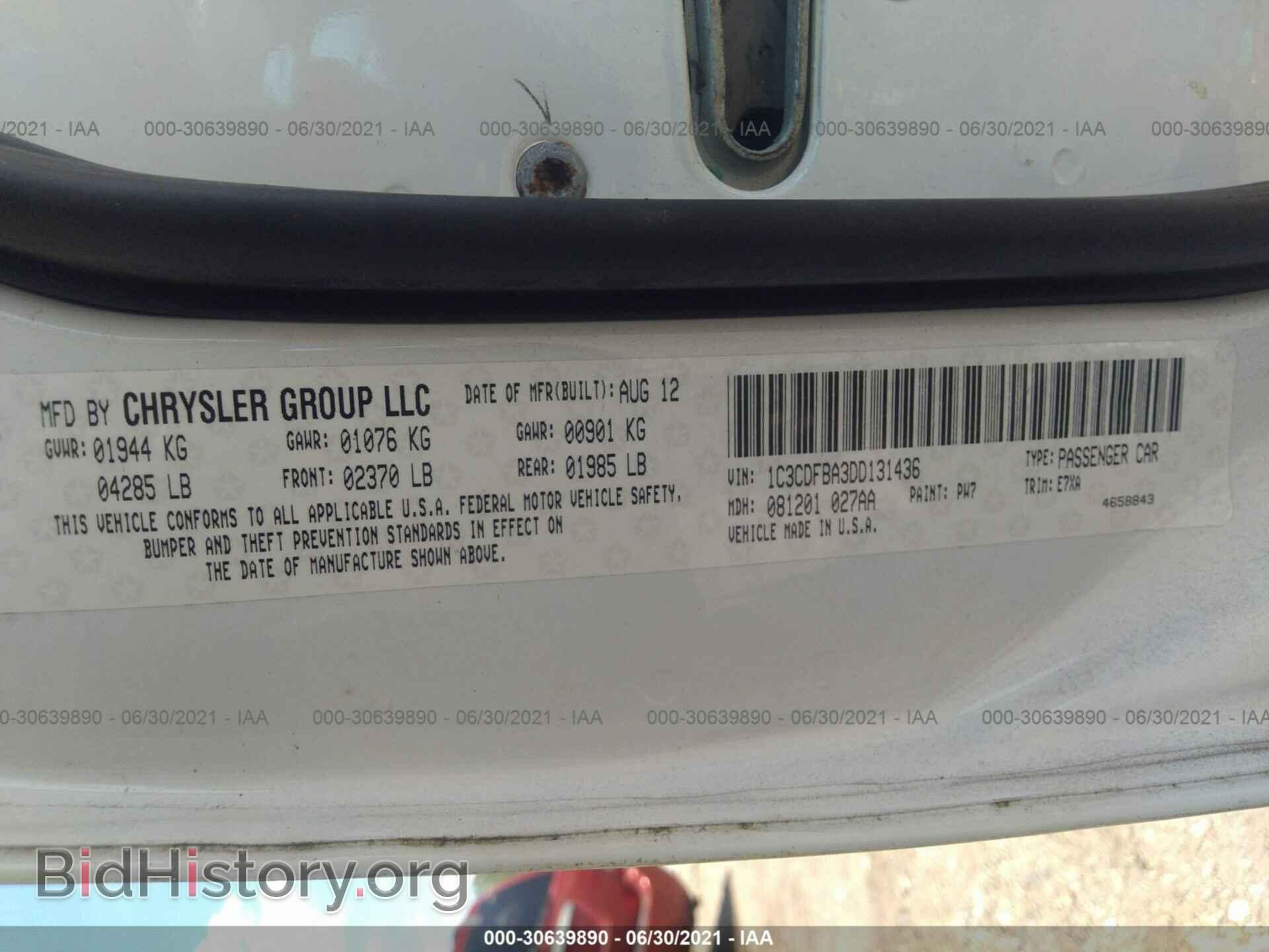 2013 DODGE DART - VIN: 1C3CDFBA3DD131436 - Фото 9