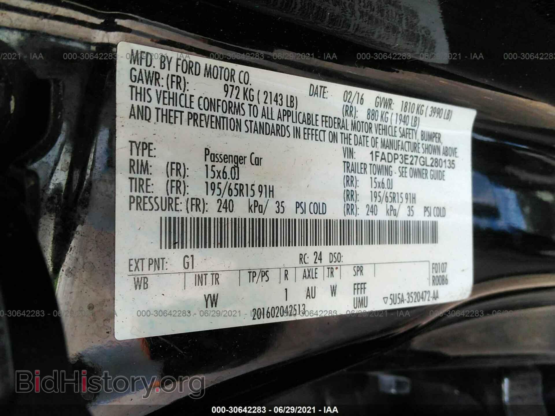 2016 FORD FOCUS - VIN: 1FADP3E27GL280135 - Фото 9