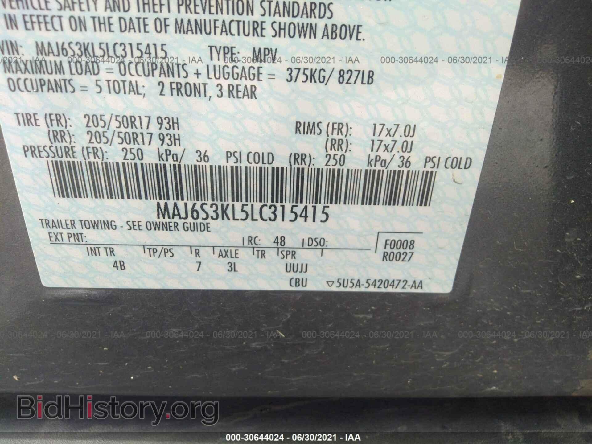 2020 FORD ECOSPORT - VIN: MAJ6S3KL5LC315415 - Photo 9