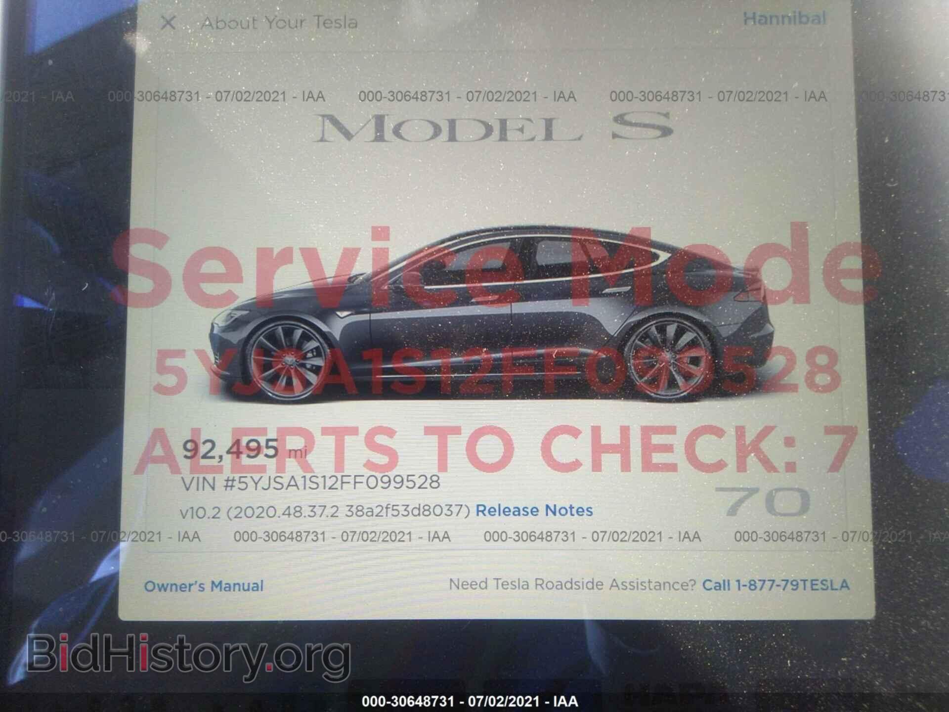 2015 TESLA MODEL S - VIN: 5YJSA1S12FF099528 - Photo 7