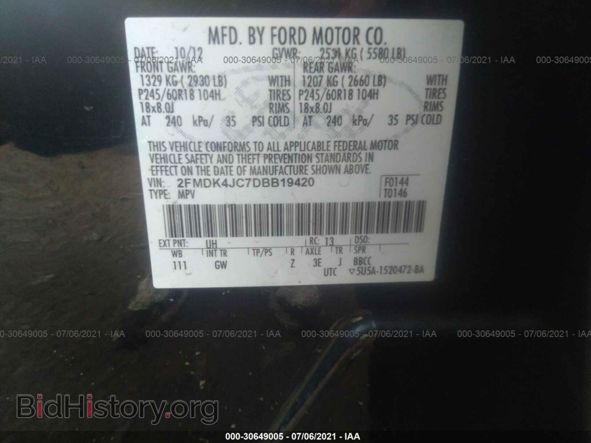 2013 FORD EDGE - VIN: 2FMDK4JC7DBB19420 - Photo 9