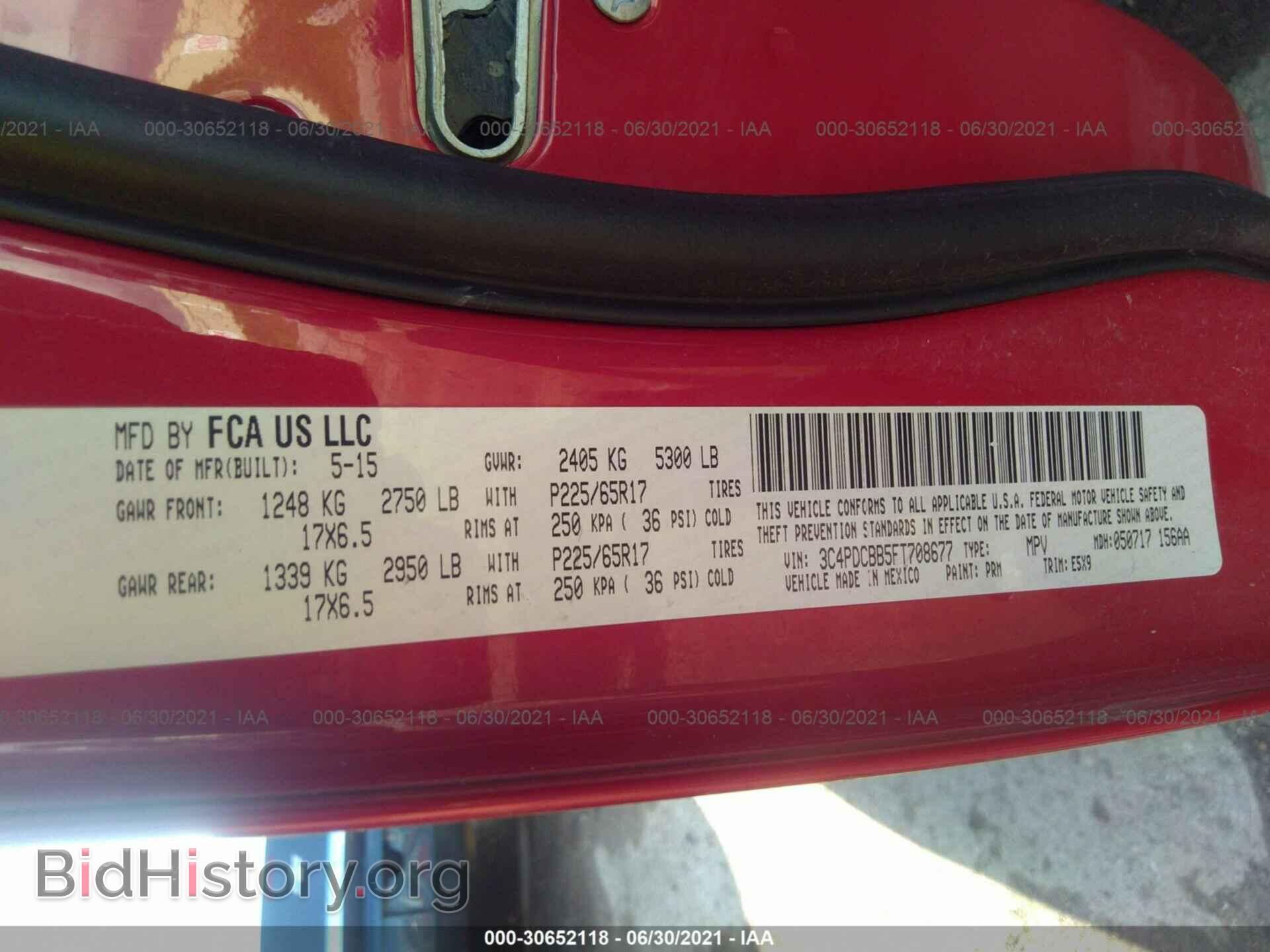 2015 DODGE JOURNEY - VIN: 3C4PDCBB5FT708677 - Фото 9