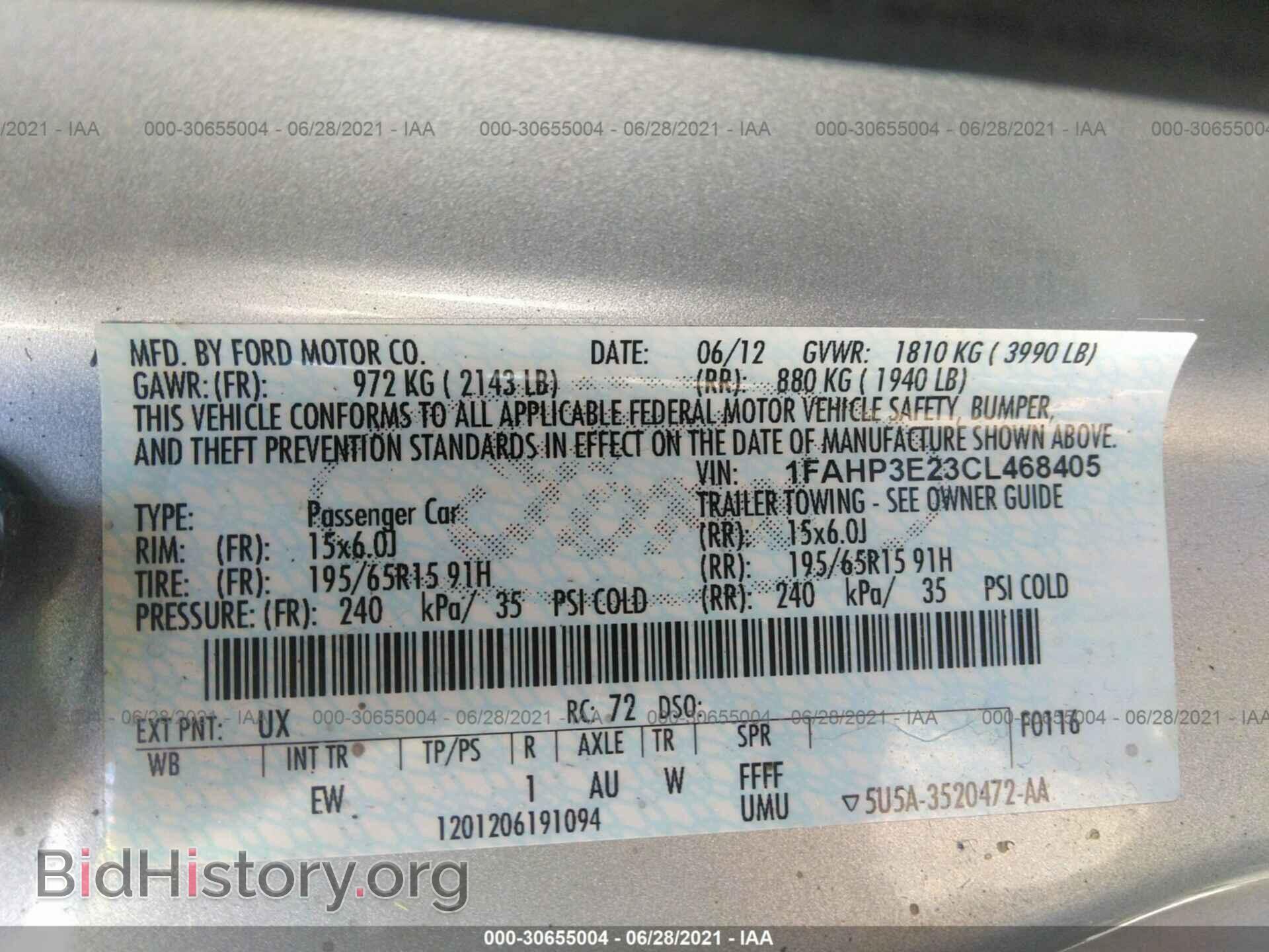 2012 FORD FOCUS - VIN: 1FAHP3E23CL468405 - Фото 9