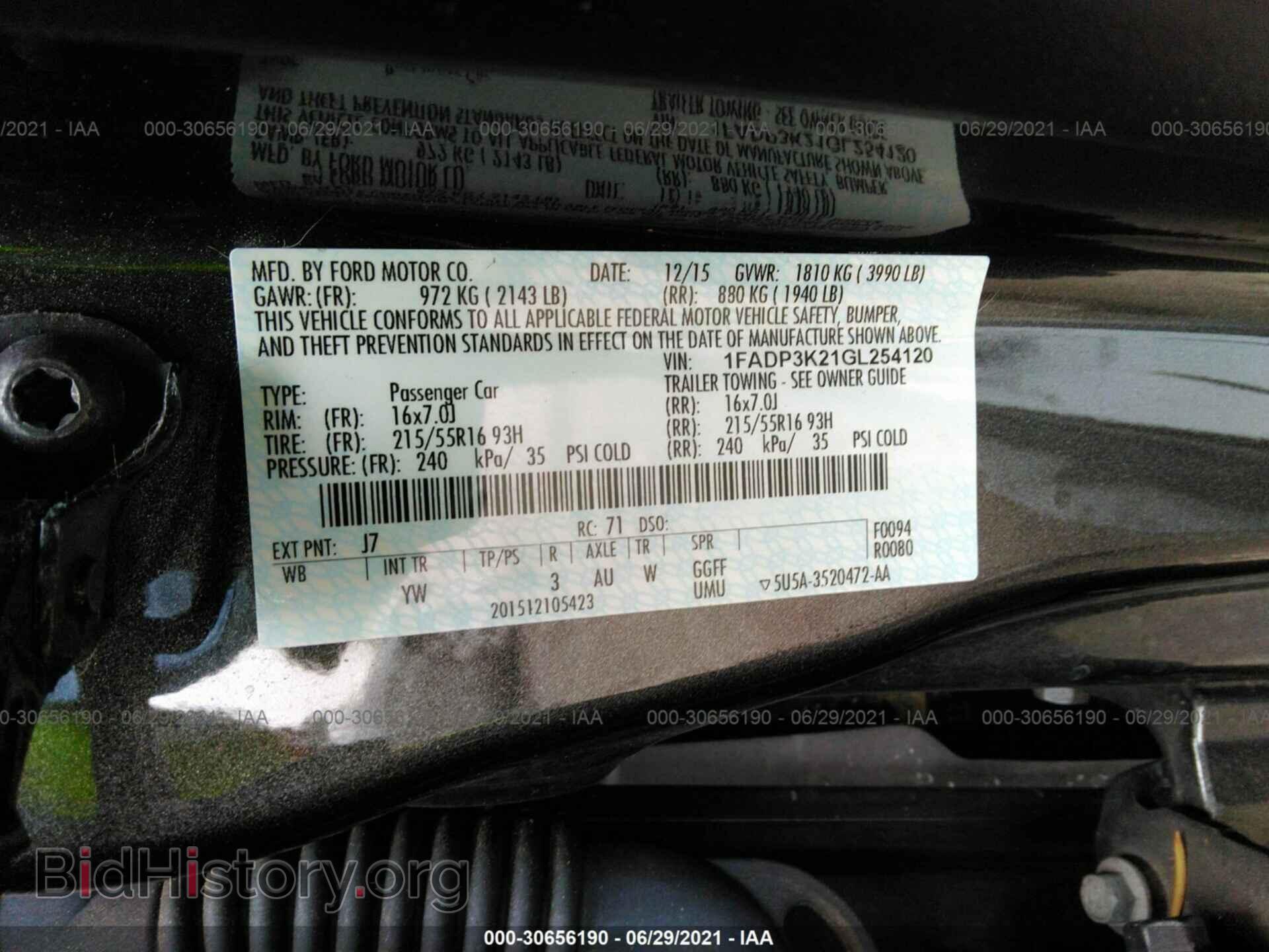 2016 FORD FOCUS - VIN: 1FADP3K21GL254120 - Фото 9