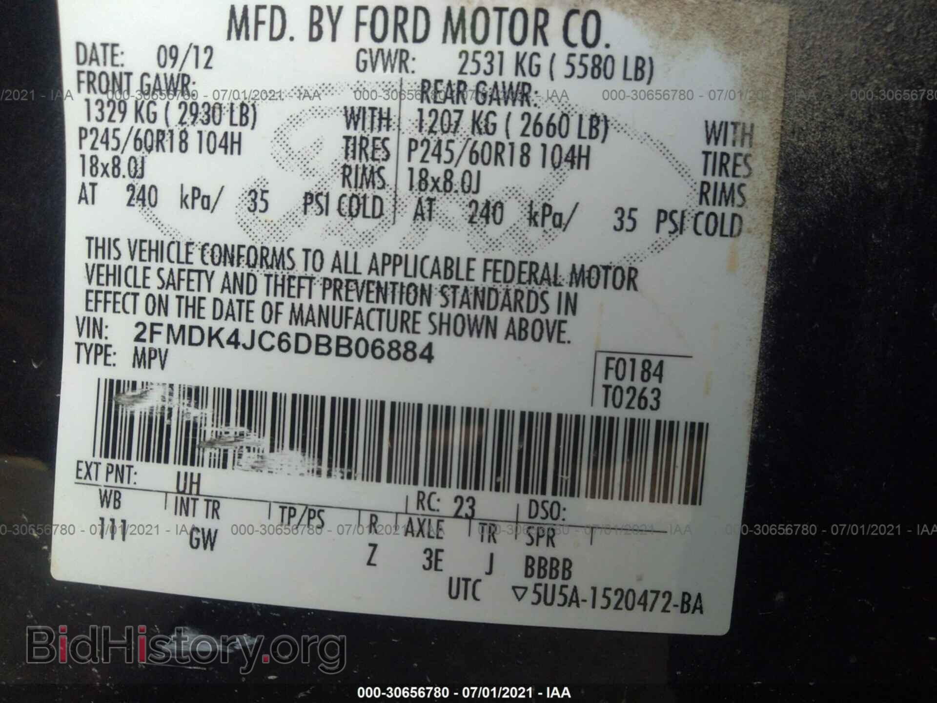 2013 FORD EDGE - VIN: 2FMDK4JC6DBB06884 - Photo 9