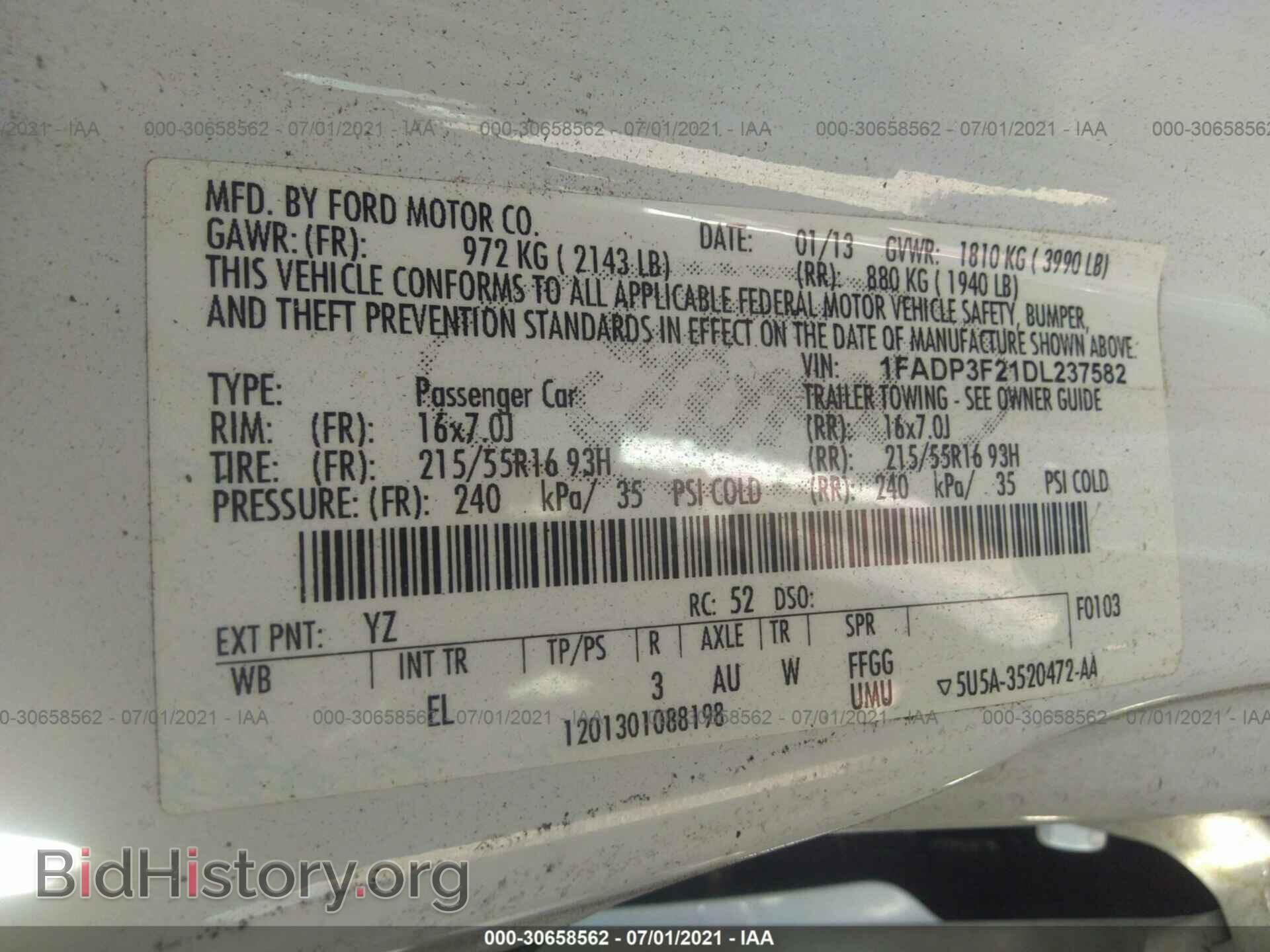 2013 FORD FOCUS - VIN: 1FADP3F21DL237582 - Photo 9