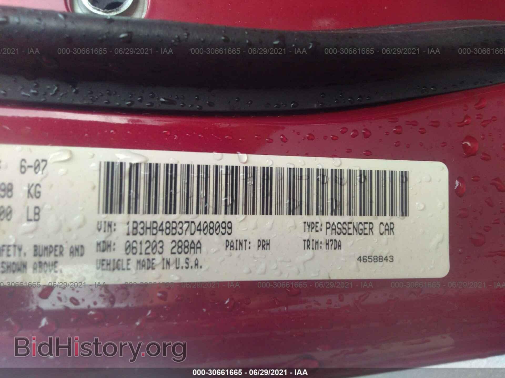 2007 DODGE CALIBER - VIN: 1B3HB48B37D408099 - Фото 9