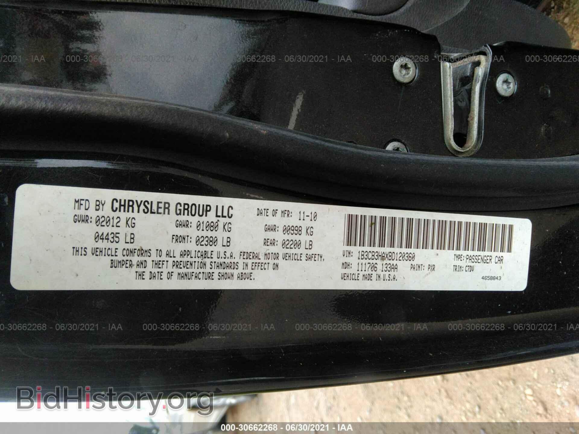 2011 DODGE CALIBER - VIN: 1B3CB3HAXBD120360 - Фото 9