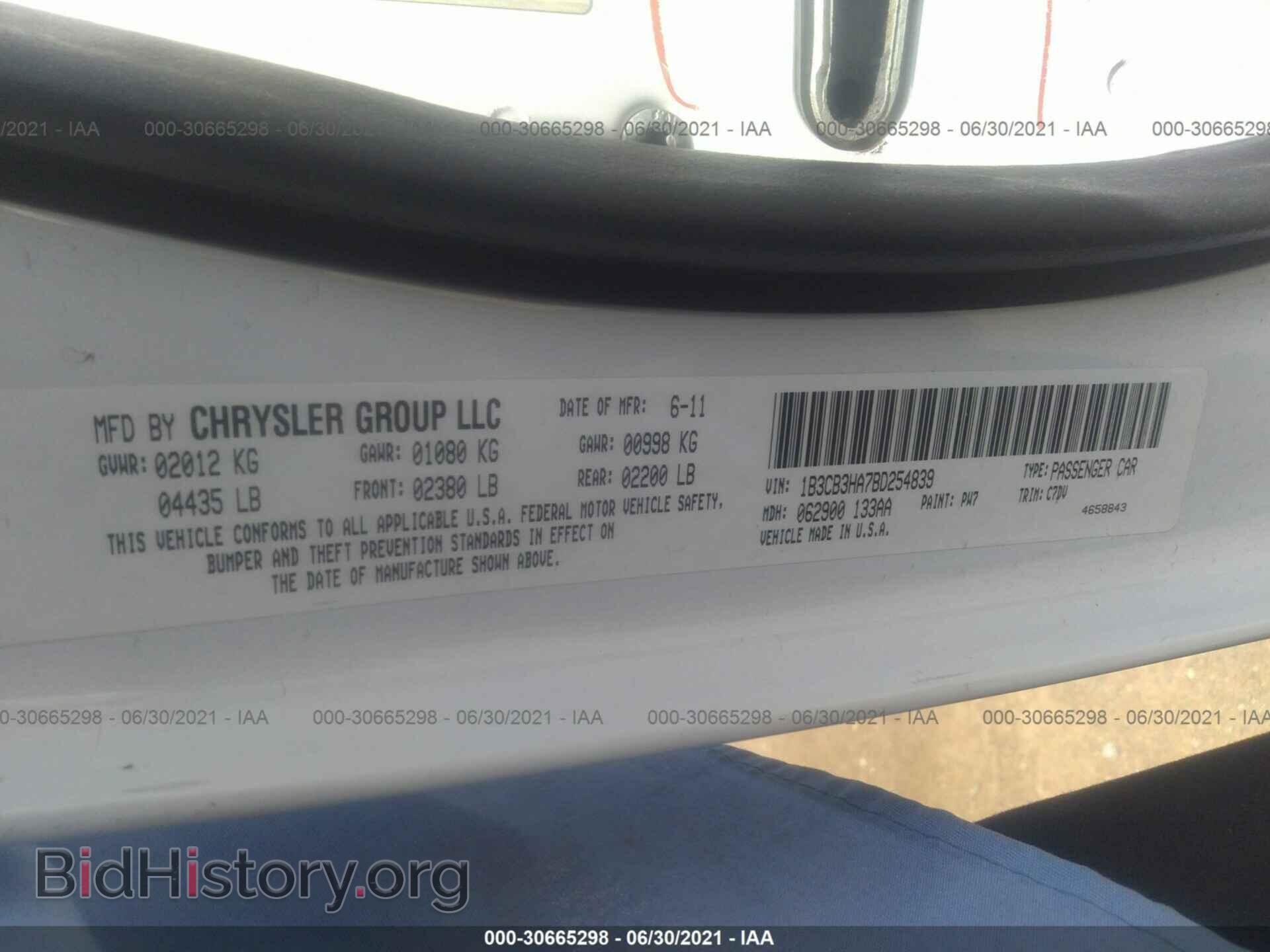 2011 DODGE CALIBER - VIN: 1B3CB3HA7BD254839 - Фото 9