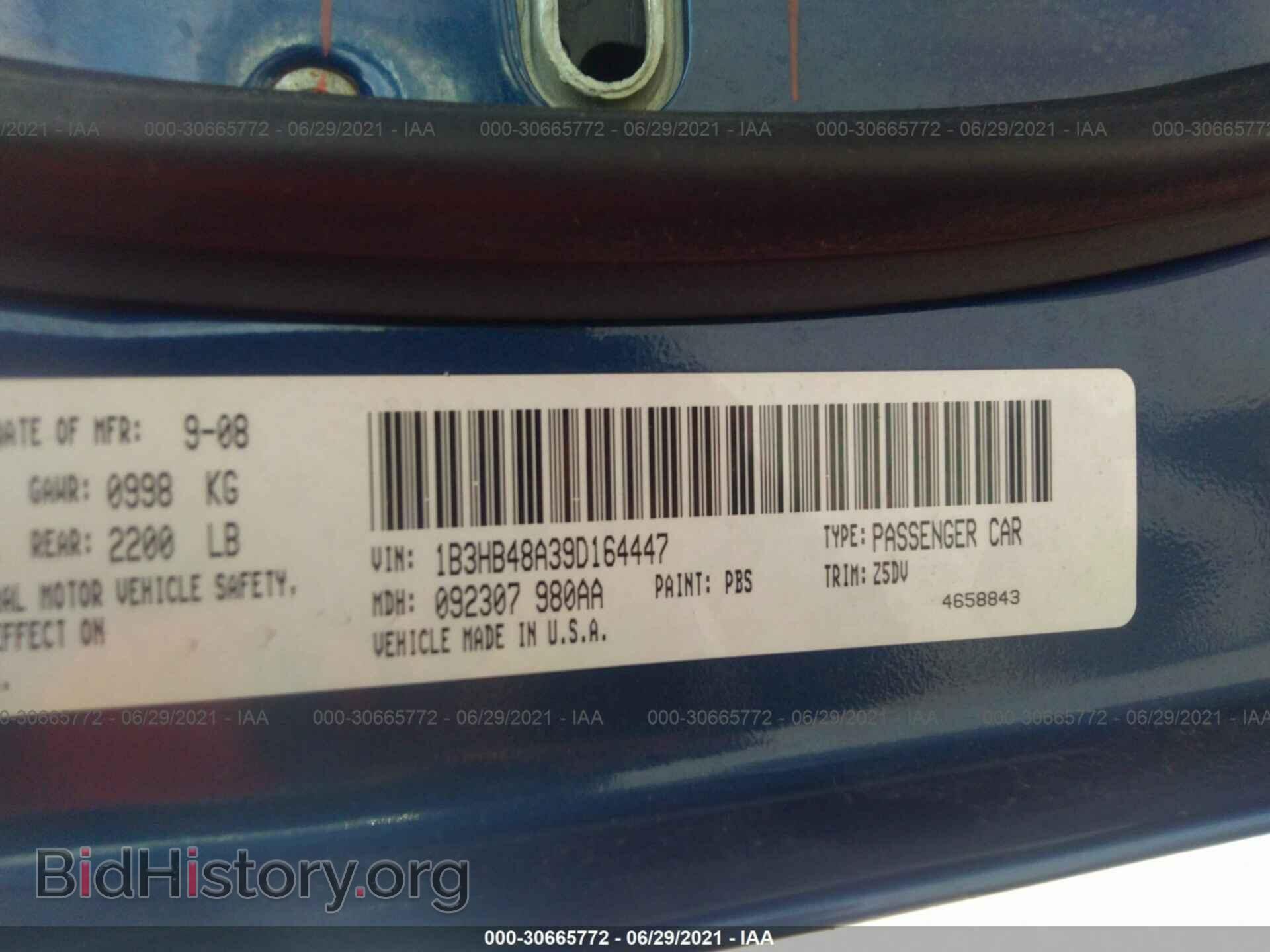 2009 DODGE CALIBER - VIN: 1B3HB48A39D164447 - Фото 9