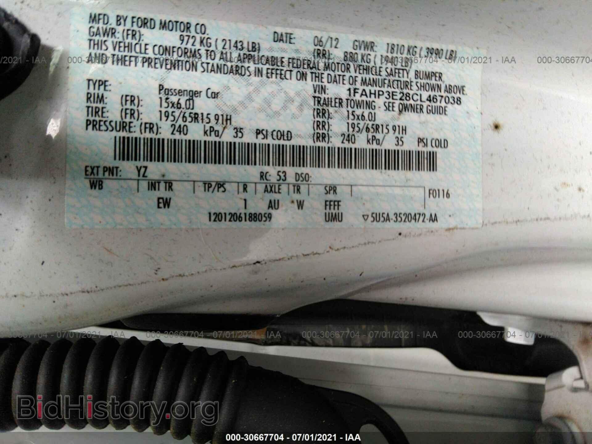 2012 FORD FOCUS - VIN: 1FAHP3E28CL467038 - Фото 9
