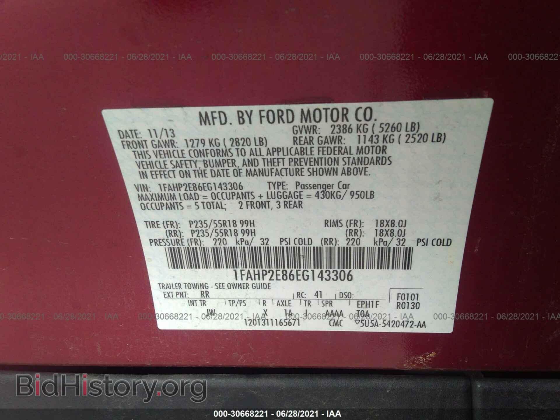 2014 FORD TAURUS - VIN: 1FAHP2E86EG143306 - Photo 9