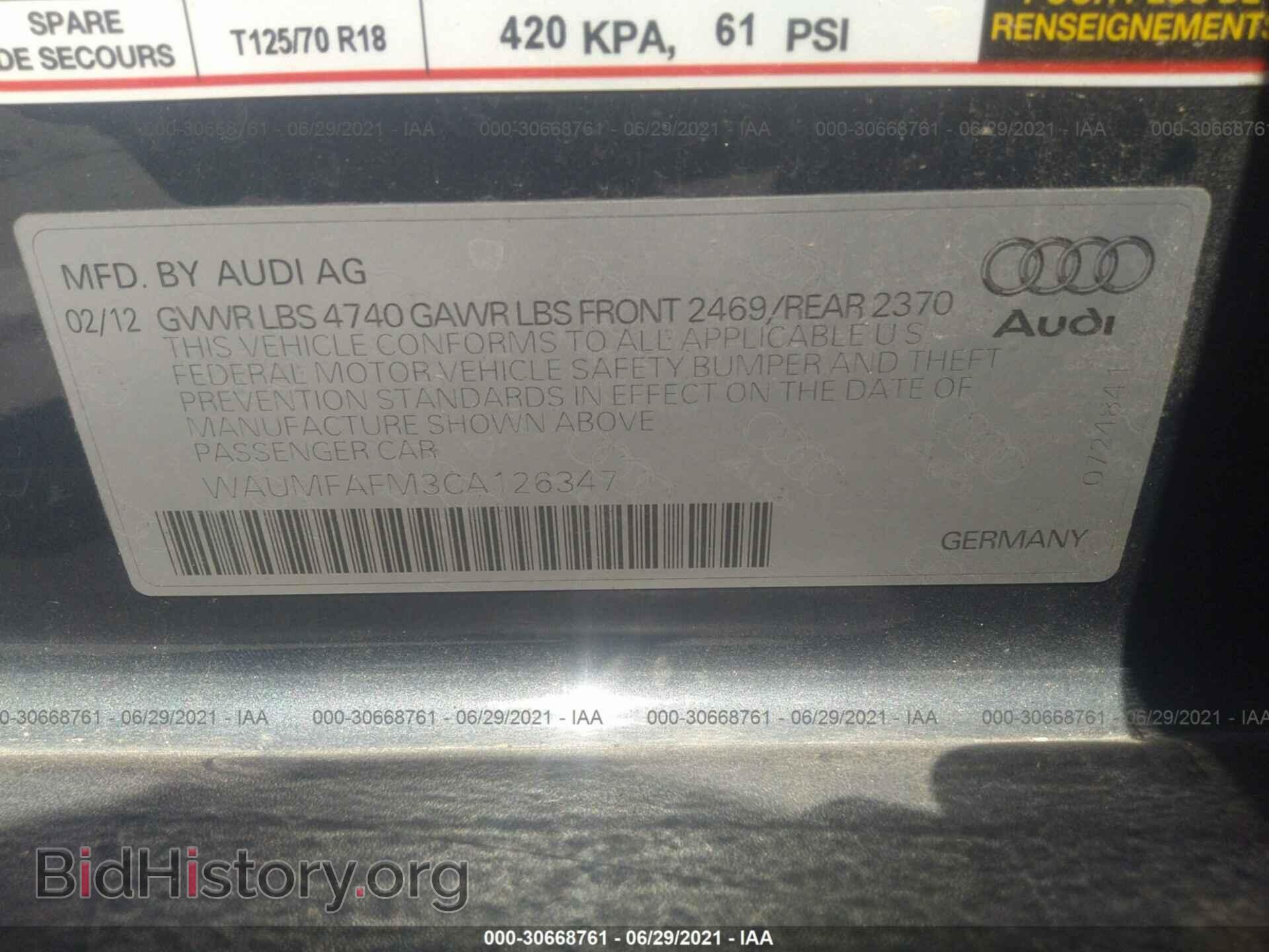 2012 AUDI A3 - VIN: WAUMFAFM3CA126347 - Фото 9